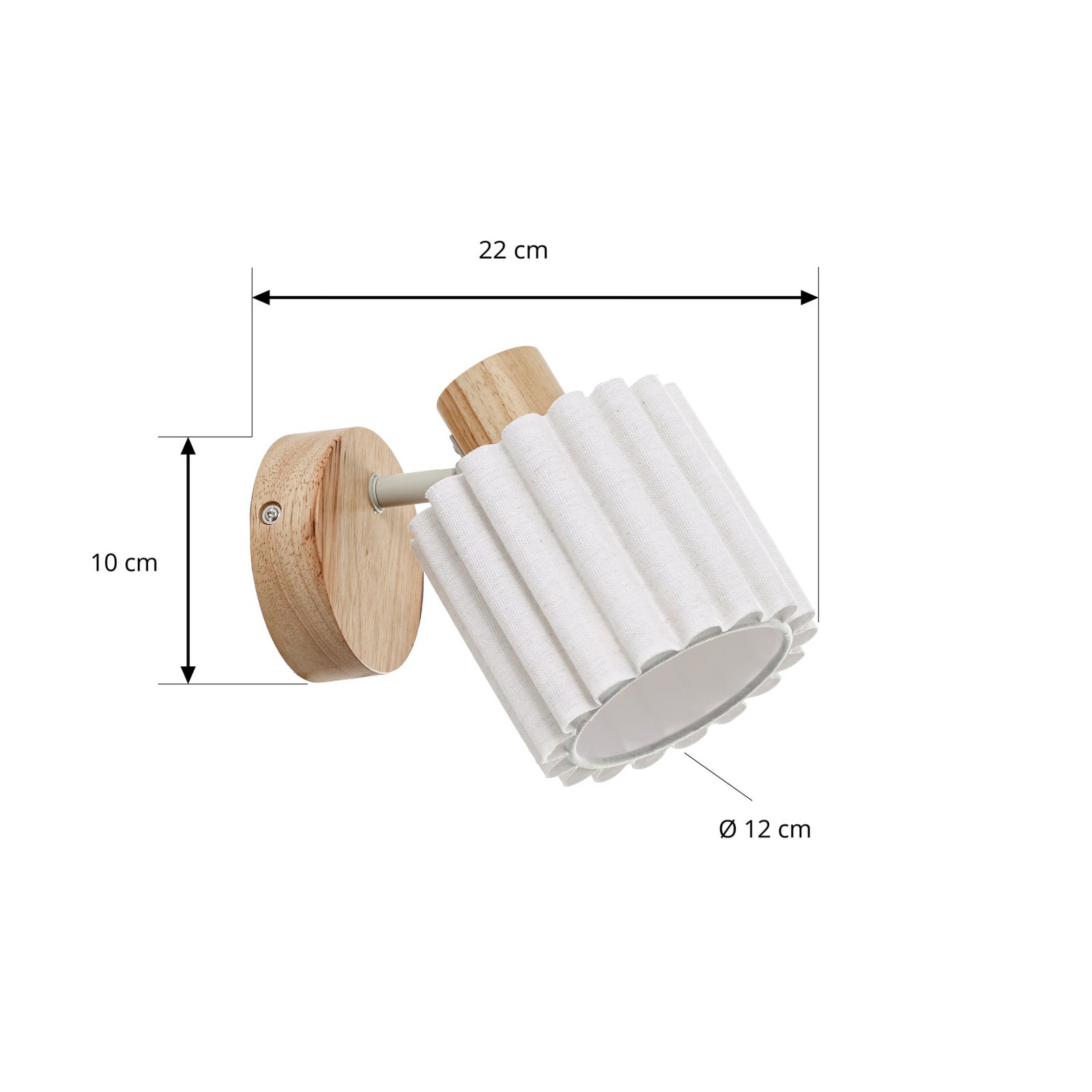 Shiloh spotlight till vägg, trä, linne, natur/beige, E14 – Lindby Shiloh spotlight till vägg, trä, linne, natur/beige, E14 – Lindby