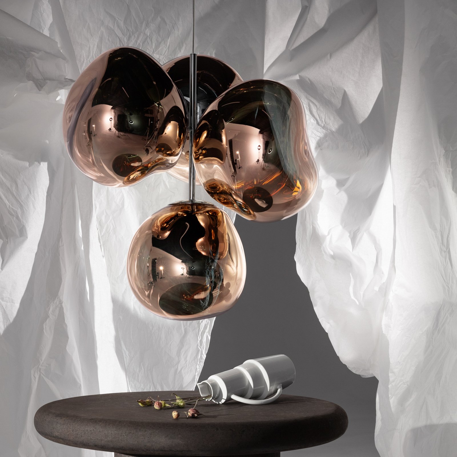 Tom Dixon LED chandelier Melt Chandelier, copper-coloured