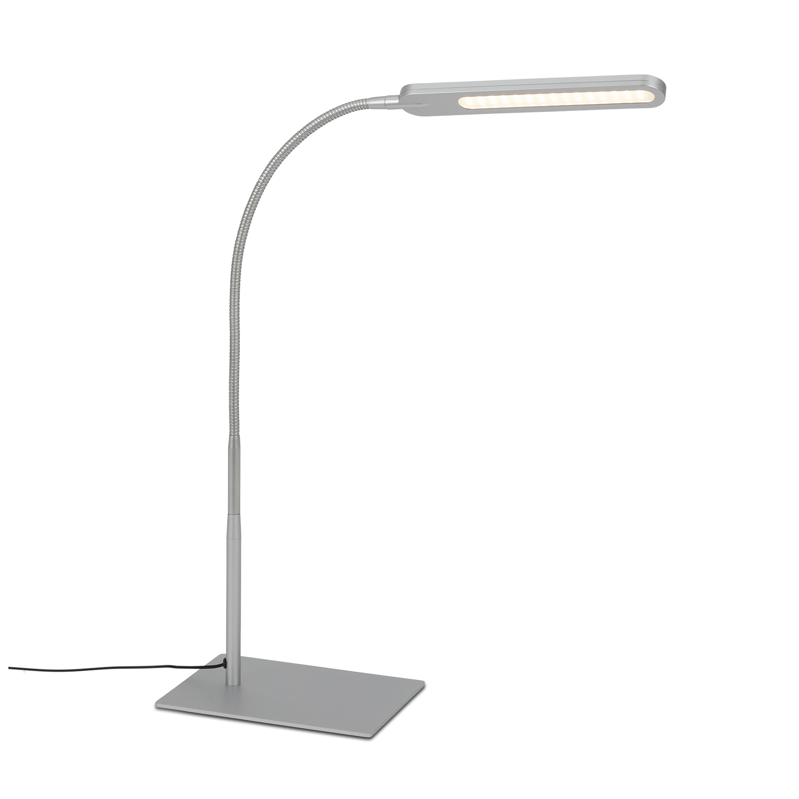 Lámpara de mesa LED Servo, atenuable, CCT, plata