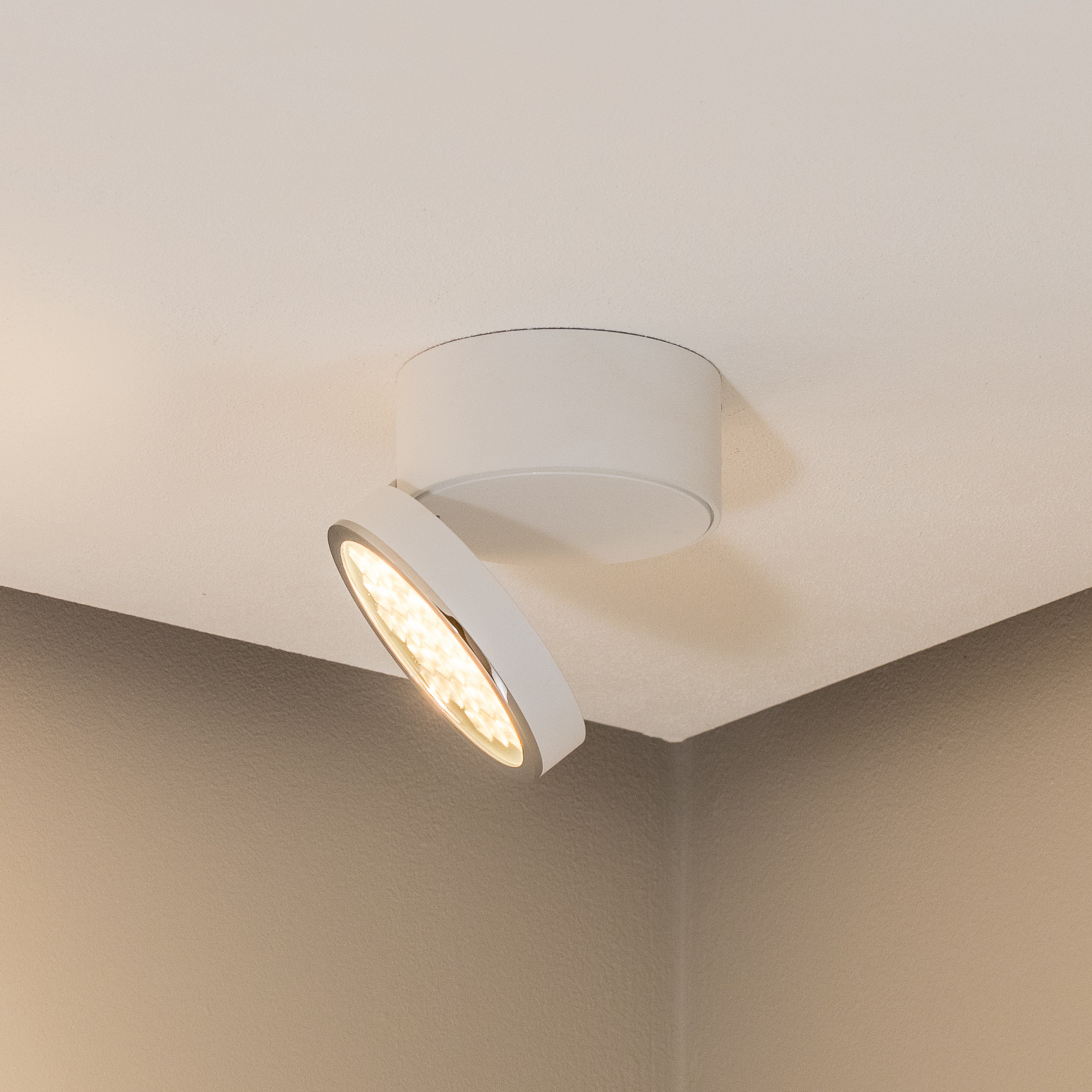 BEGA Spot pour plafond LED 51312.1, blanc, métal DALI orientable