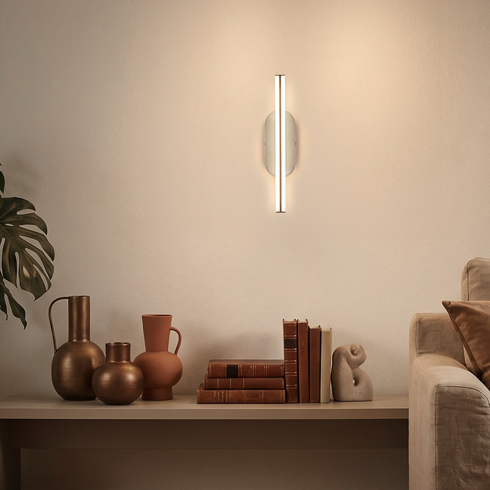 Ruth LED wall light, light grey/brown, height 30 cm, 3,000 K Ruth LED wall light, light grey/brown, height 30 cm, 3,000 K