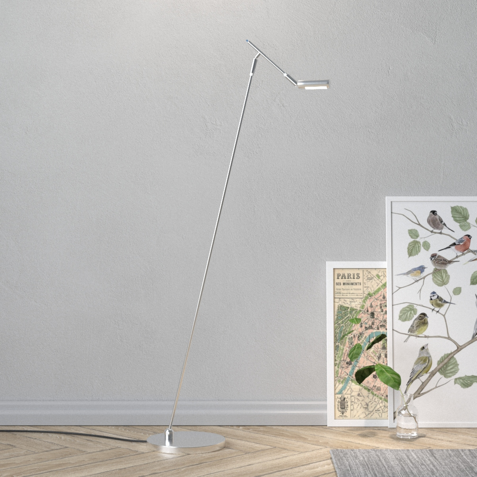 Lampadaire LED SENO nickel mat