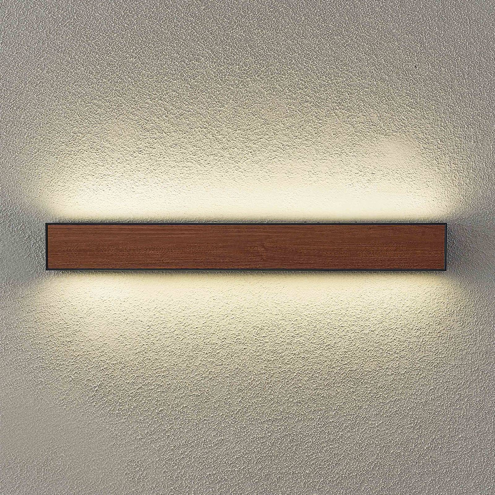 Arcchio LED kinkiet zewnętrzny Lengo, CCT, 50 cm, 2-punktowa, drewno