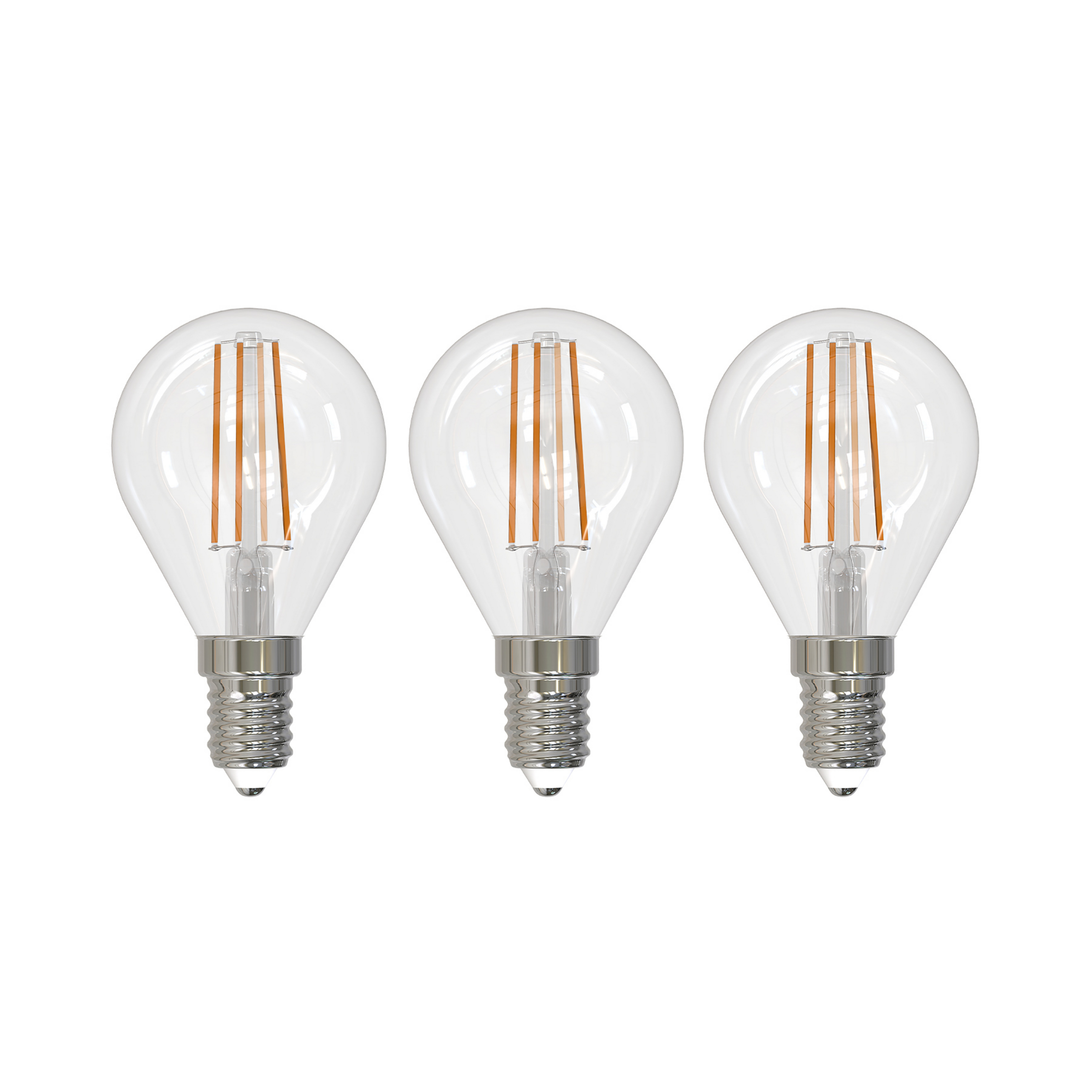 Λαμπτήρας πυράκτωσης LED E14 4W 2700K πτώση dimmable 3pcs