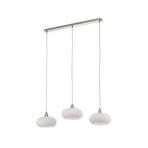 Lucande Hängeleuchte Sharvil, 3-flammig, weiß, Glas, 97cm