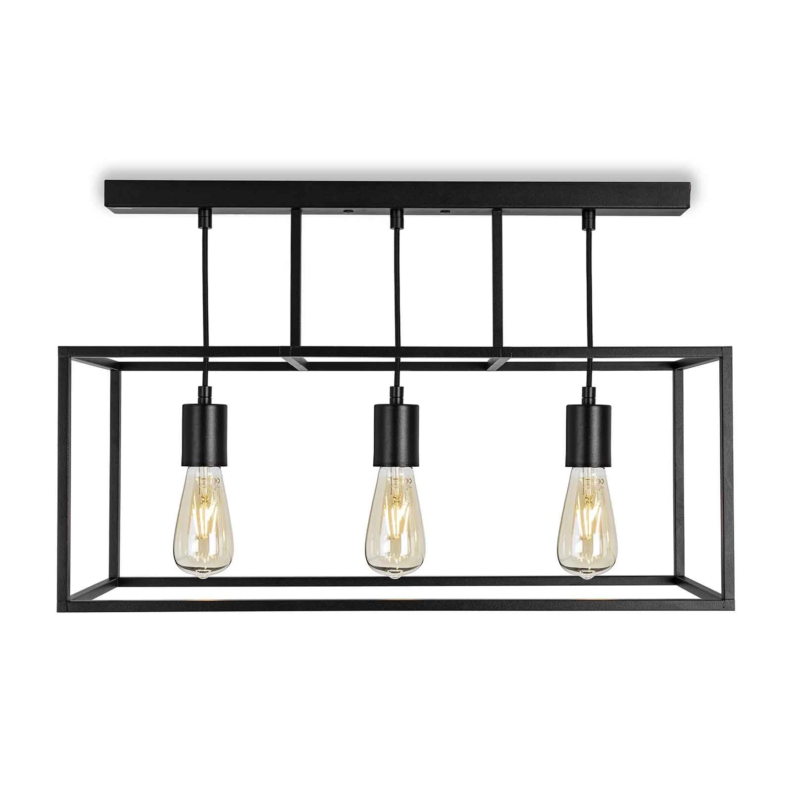 Cubic³ 3384 ceiling light, 3-bulb, black