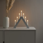 Candelabro de madera, 7 luces, altura 34cm gris
