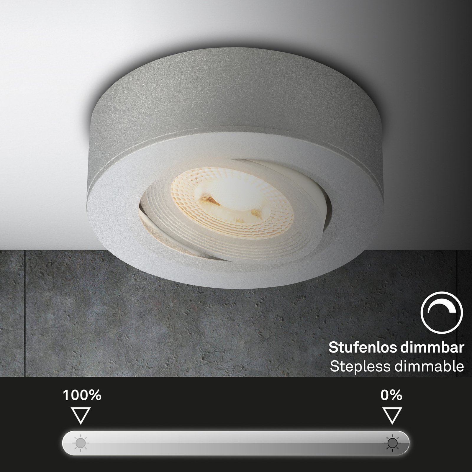 LED recessed light Desi, matt chrome, Ø9cm, dimmable, 3000K