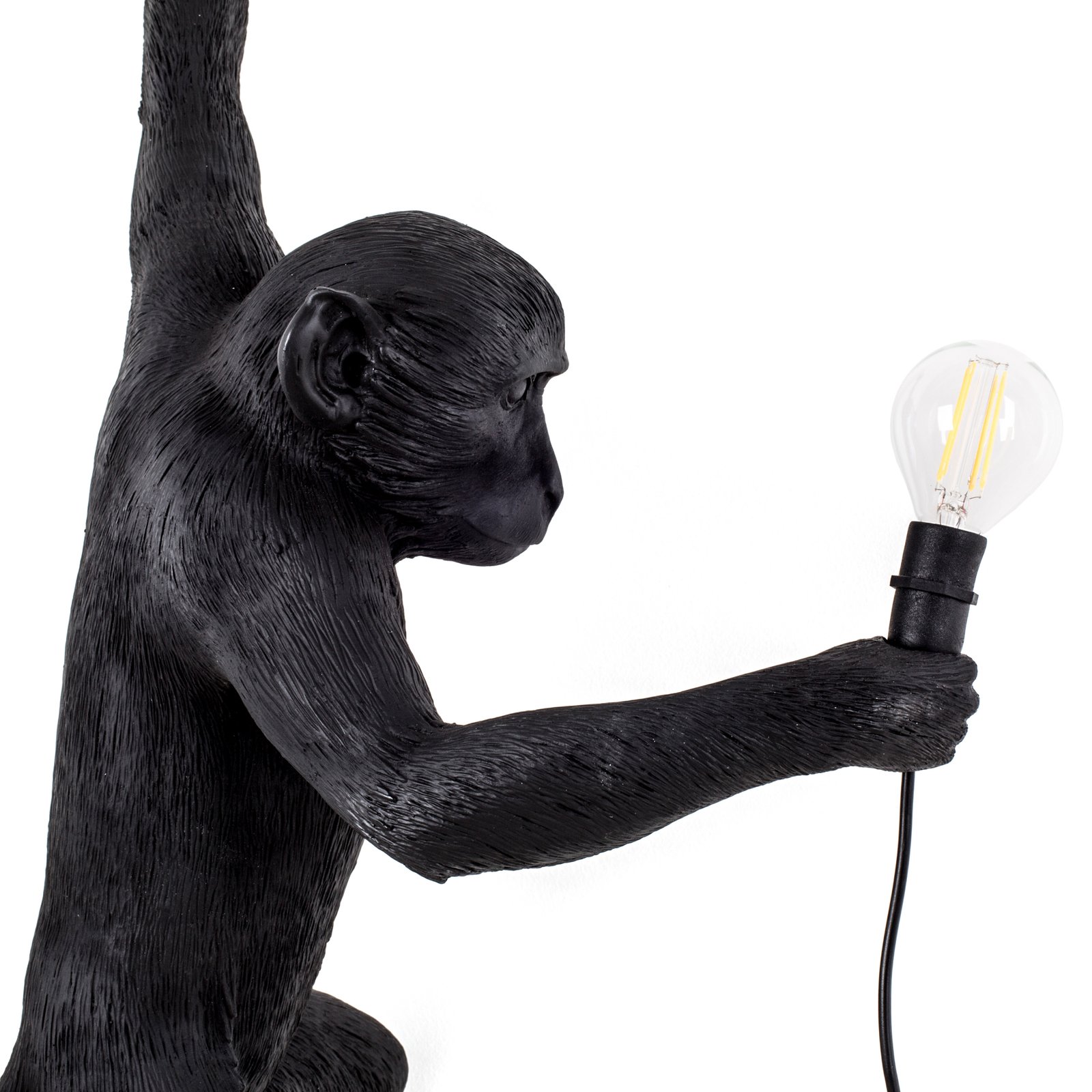 Monkey Hanging Candeeiro de Parede Exterior Left Black - Seletti