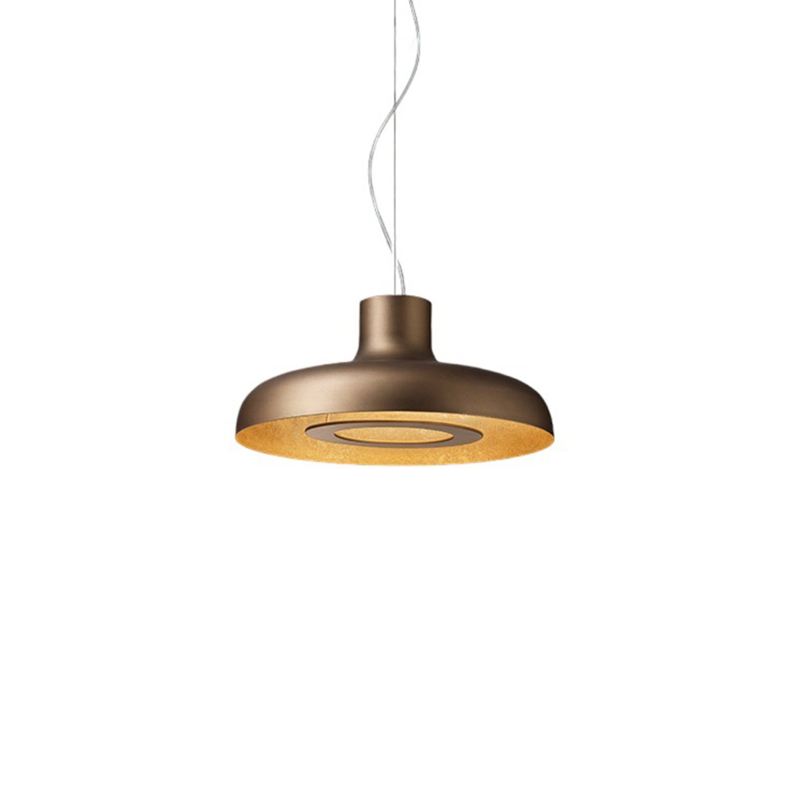 ICONE Duetto LED lampa wisząca 927 Ø55cm brąz/złoto