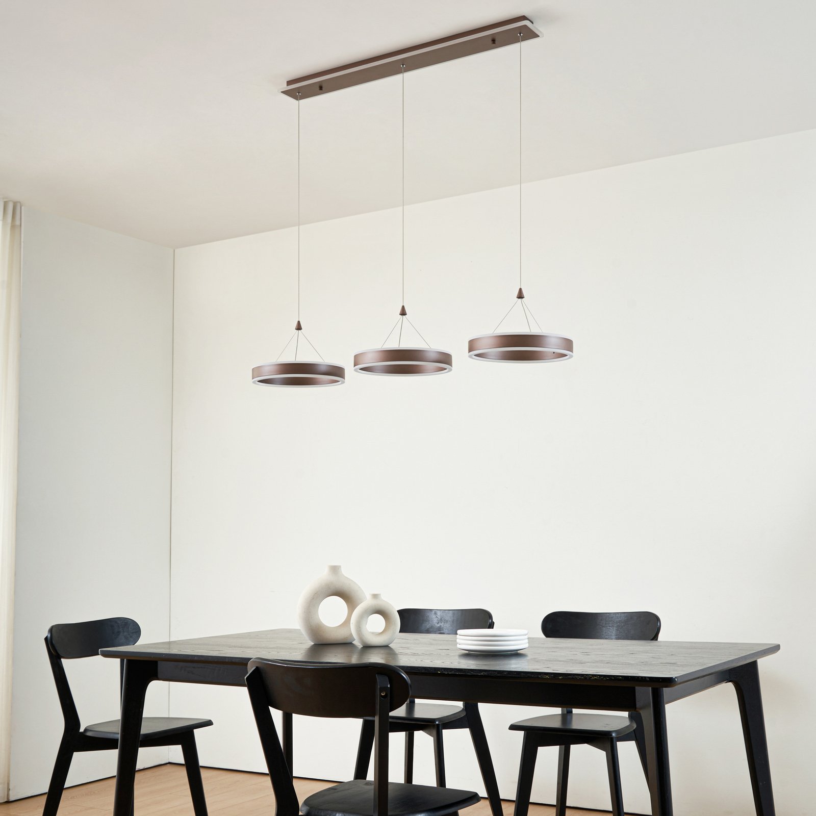 Kolo 3 LED Pendelleuchte Iced Coffee - Lucande Kolo 3 LED Pendelleuchte Iced Coffee - Lucande