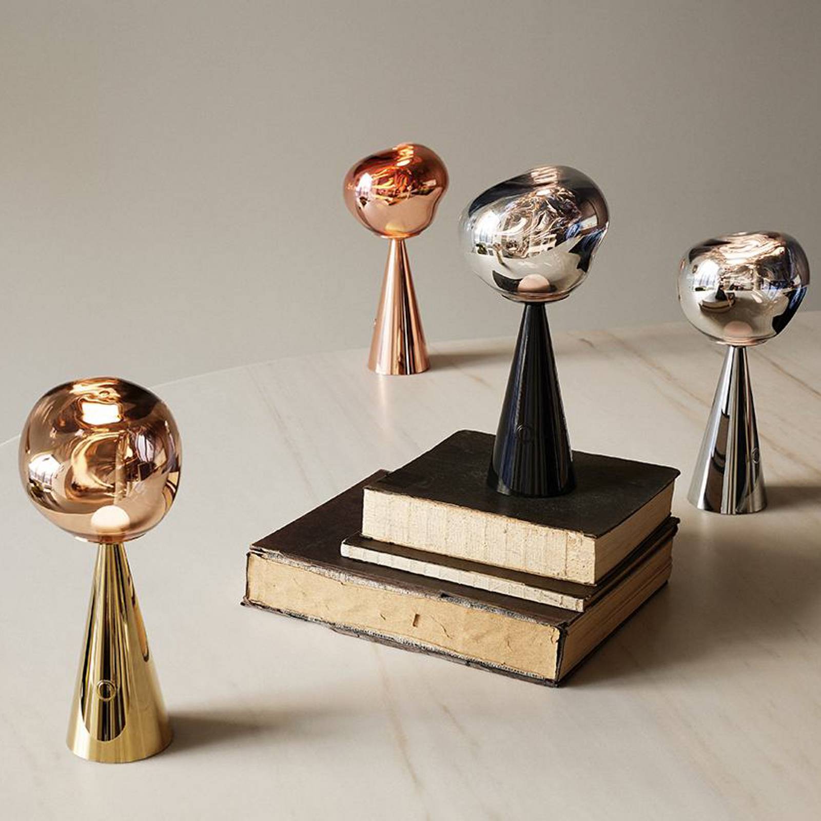 Tom Dixon LED-Akku-Tischlampe Melt, goldfarben, Höhe 28 cm günstig online kaufen