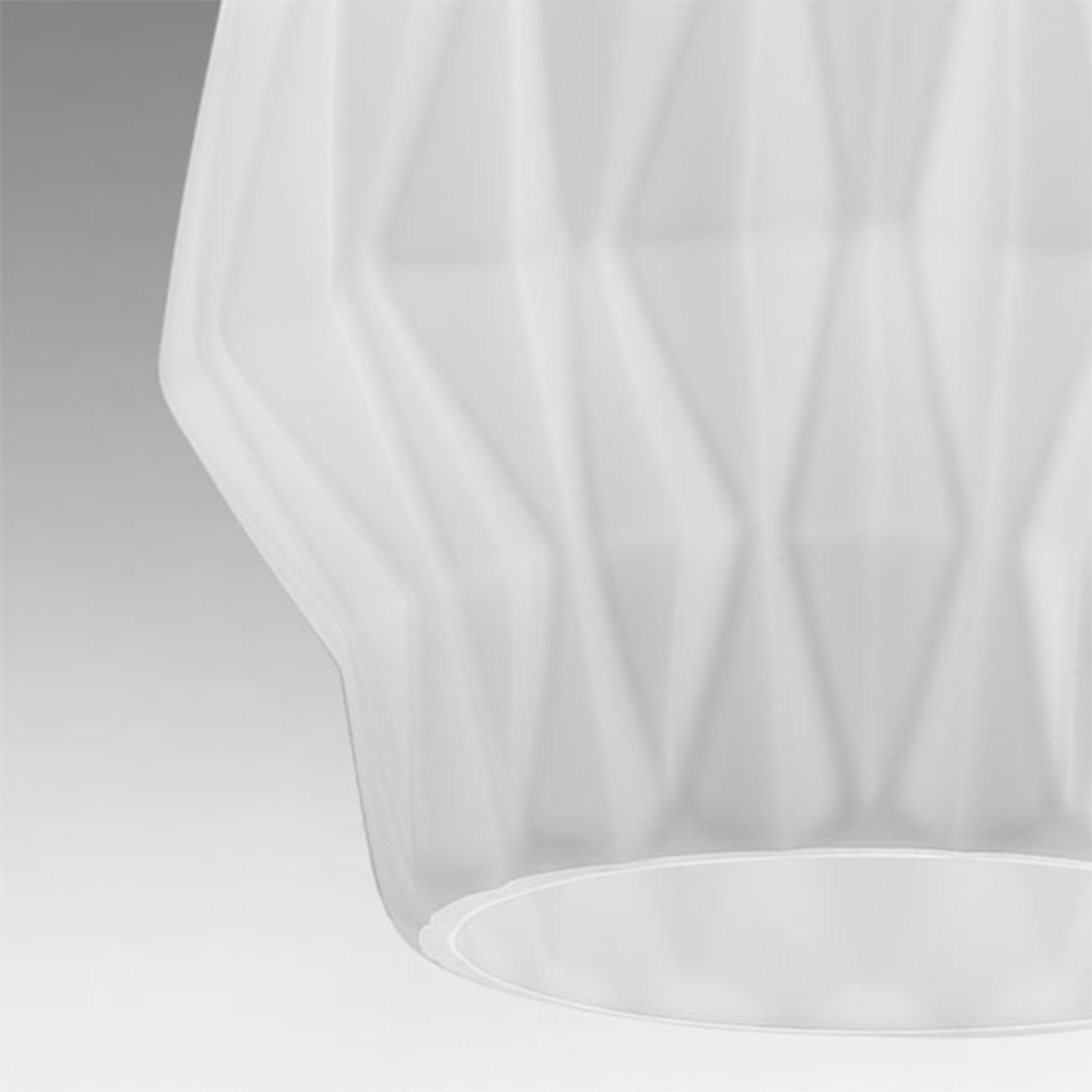 Origami függőlámpa üvegből, fehér színben