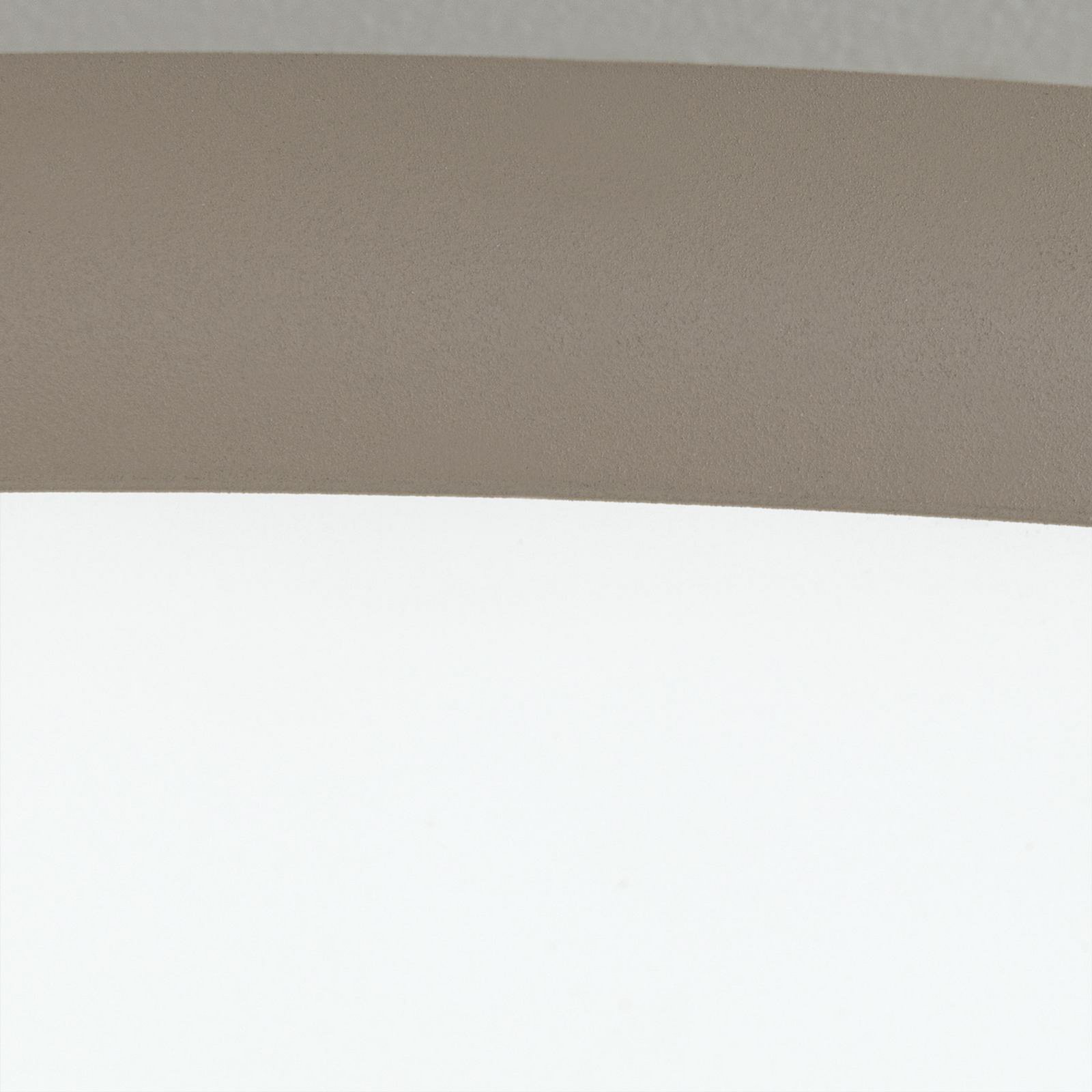 LED ceiling lamp Kant, Ø 80 cm, khaki, CCT, metal/plastic