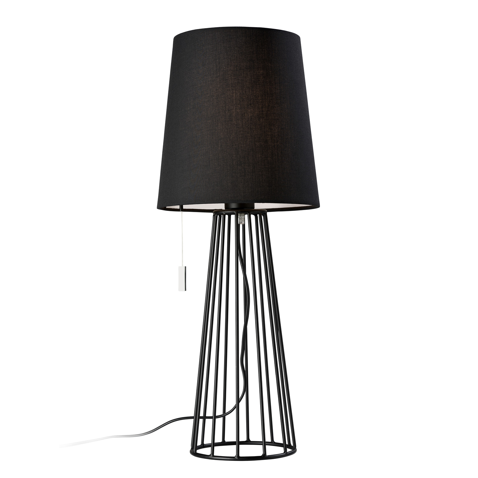 Villeroy & Boch Milan table lamp in black, for Living / Dining Room, metal, fabric, E27, 40 W, energy efficiency: A++, H: 59 cm