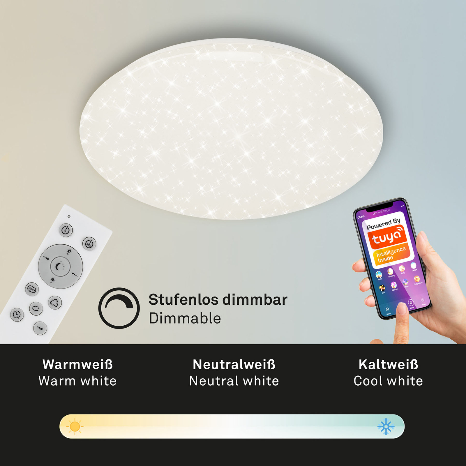 Lámpara estrellada LED Direkt Smart WiFi RGBW