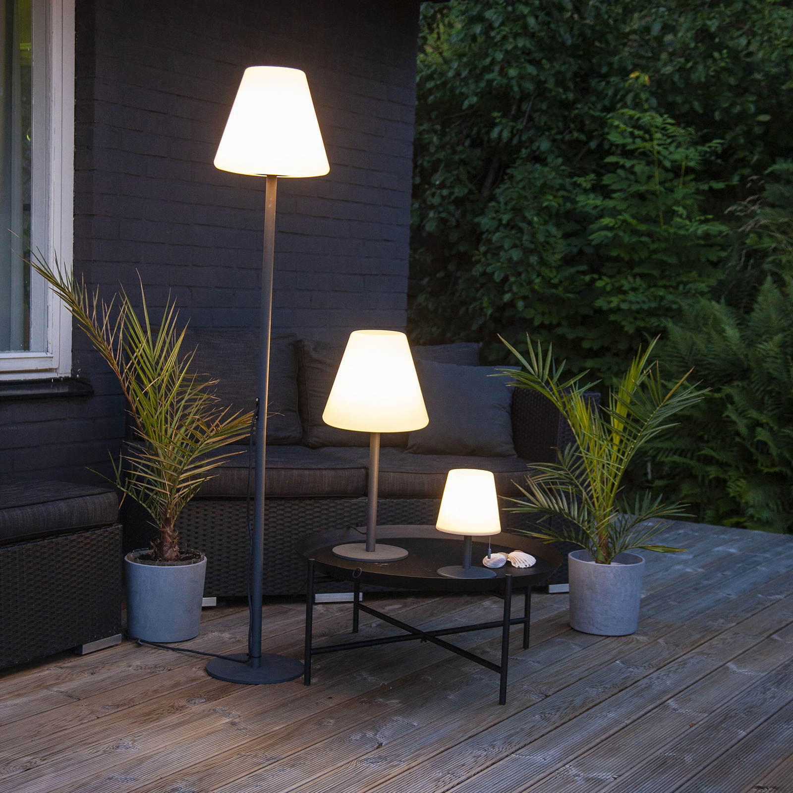Candeeiro de mesa LED Gardenlight Kreta com bateria recarregável 26,5cm