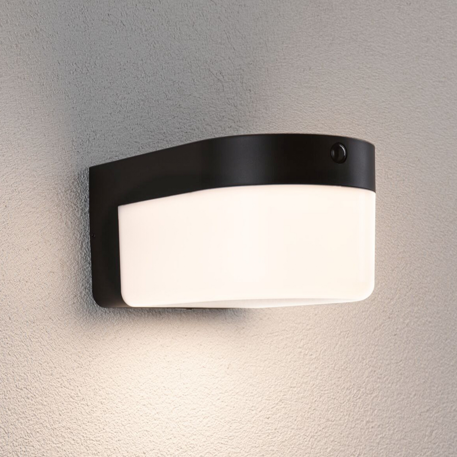 Paulmann LED-vägglampa Calyne, 230 V + Solar, svart, 23 cm