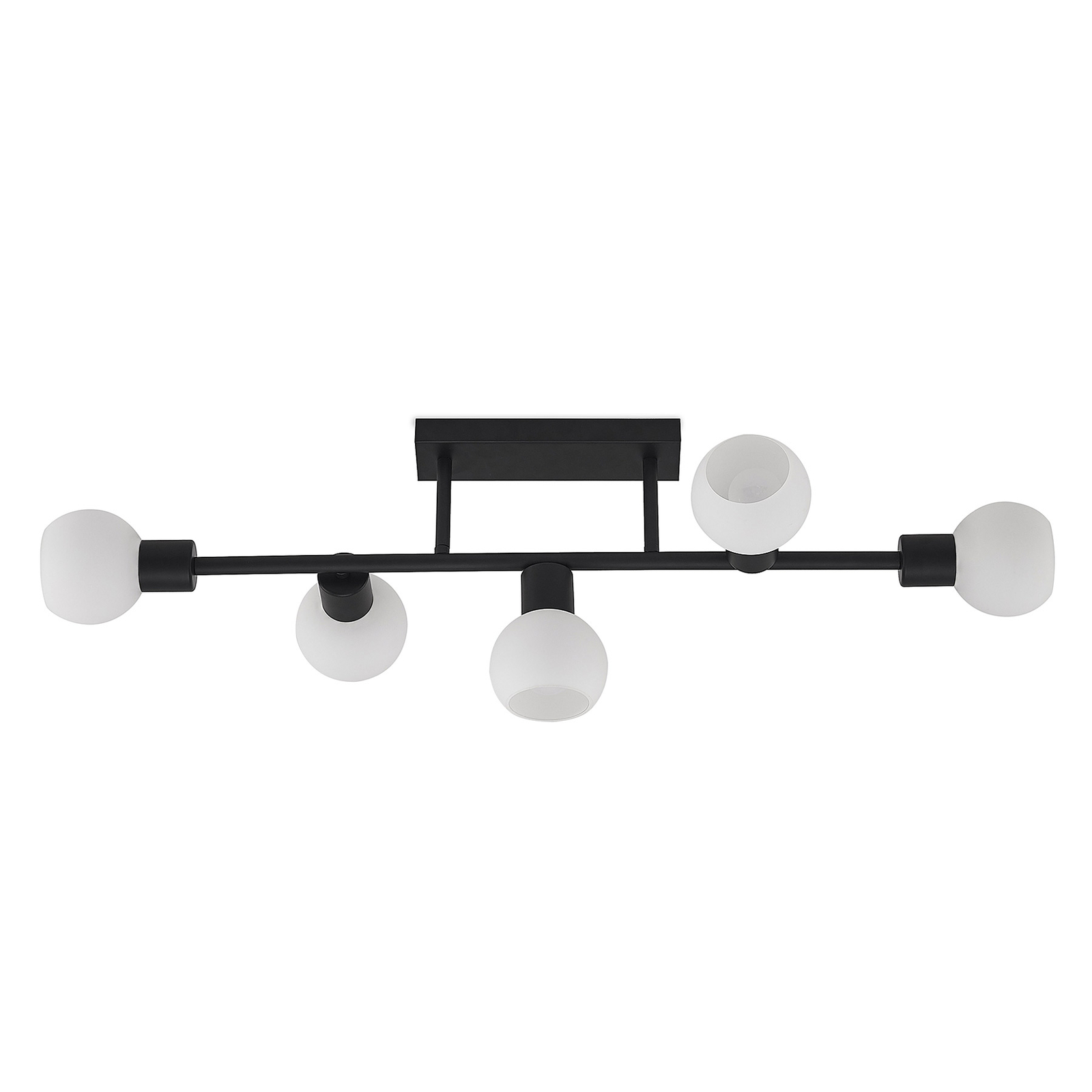 Lindby Biscala plafón 5 luces negro/opalino