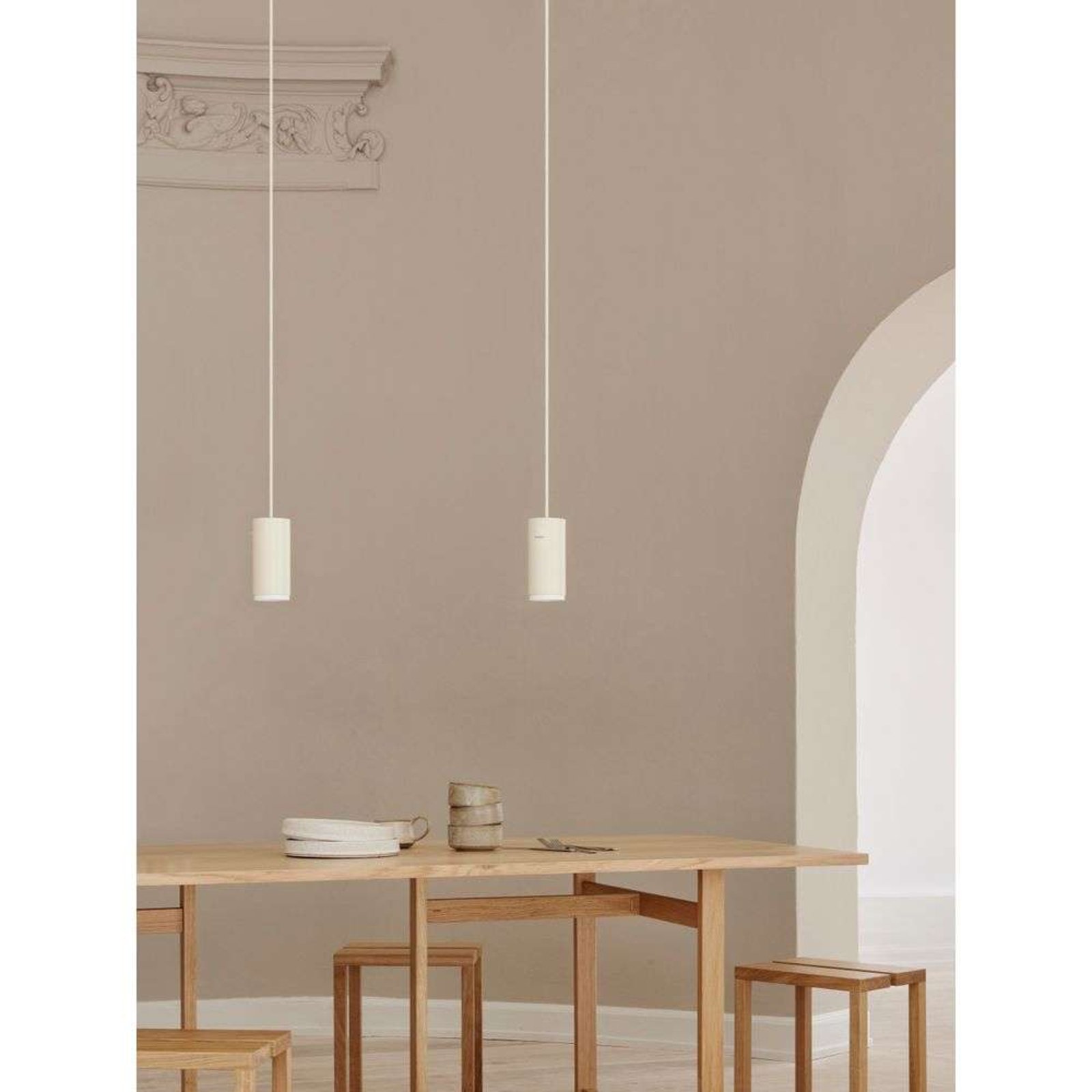 Tube Pendant Small Beige - Moebe