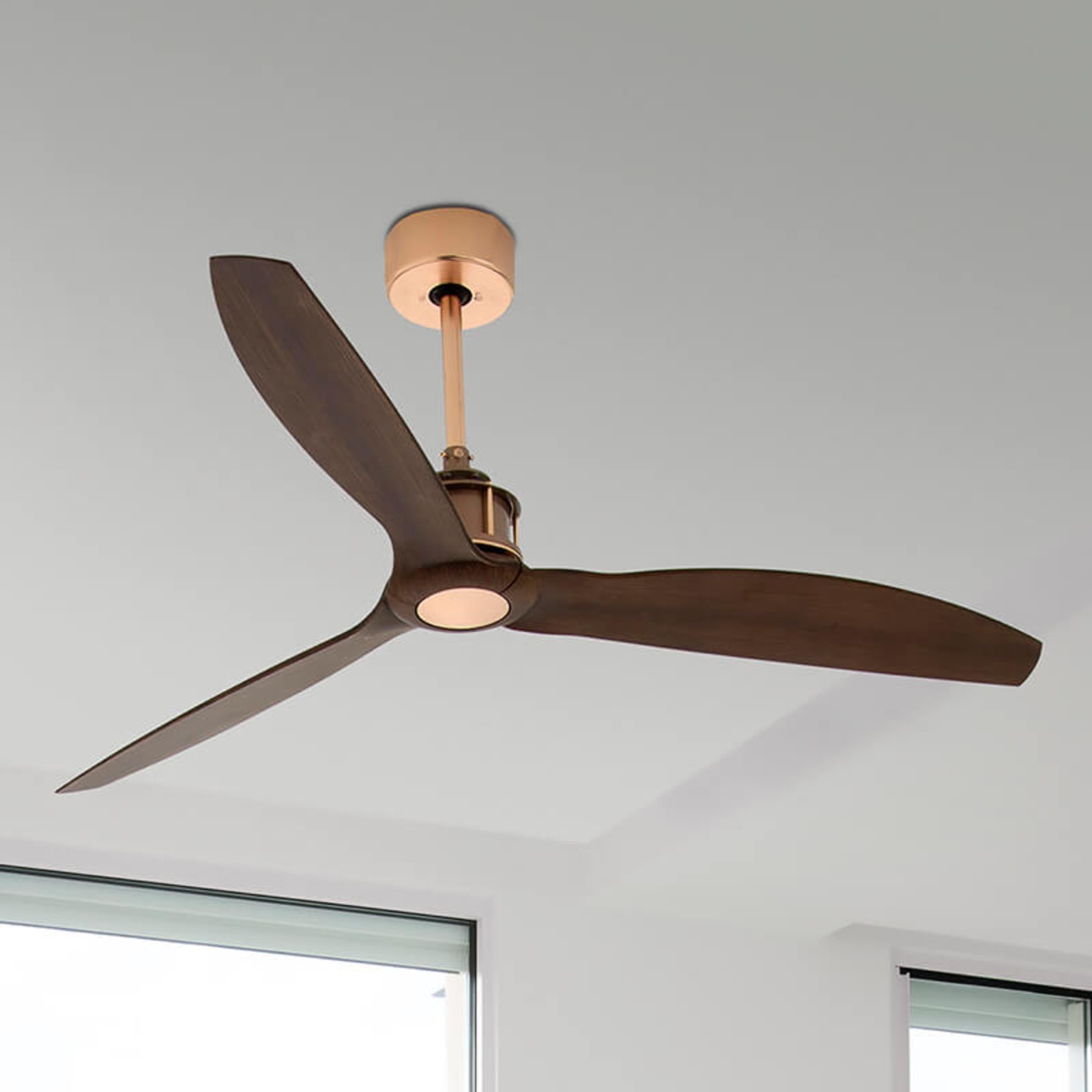 Deckenventilator Just Fan kupfer walnuss