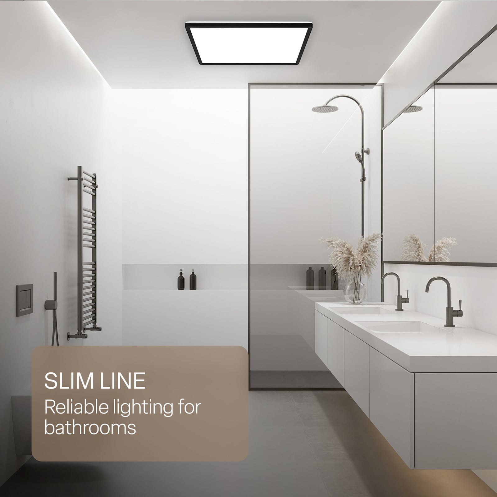 LED-panel Shallow med fjärrkontroll och CCT, 42 x 42 cm, svart,