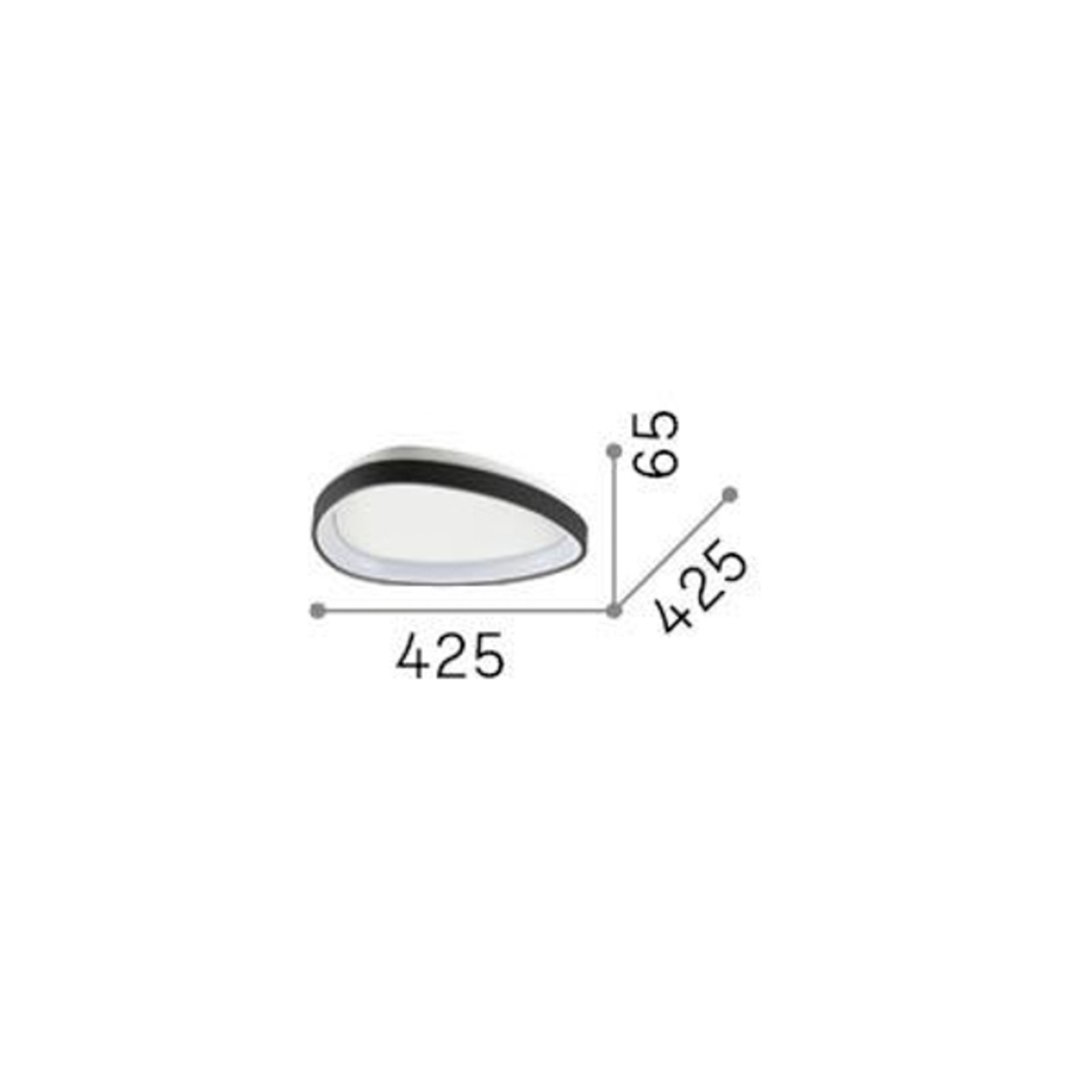 Ideal Lux Gemini LED taklampe, hvit, 42,5 cm, av/på