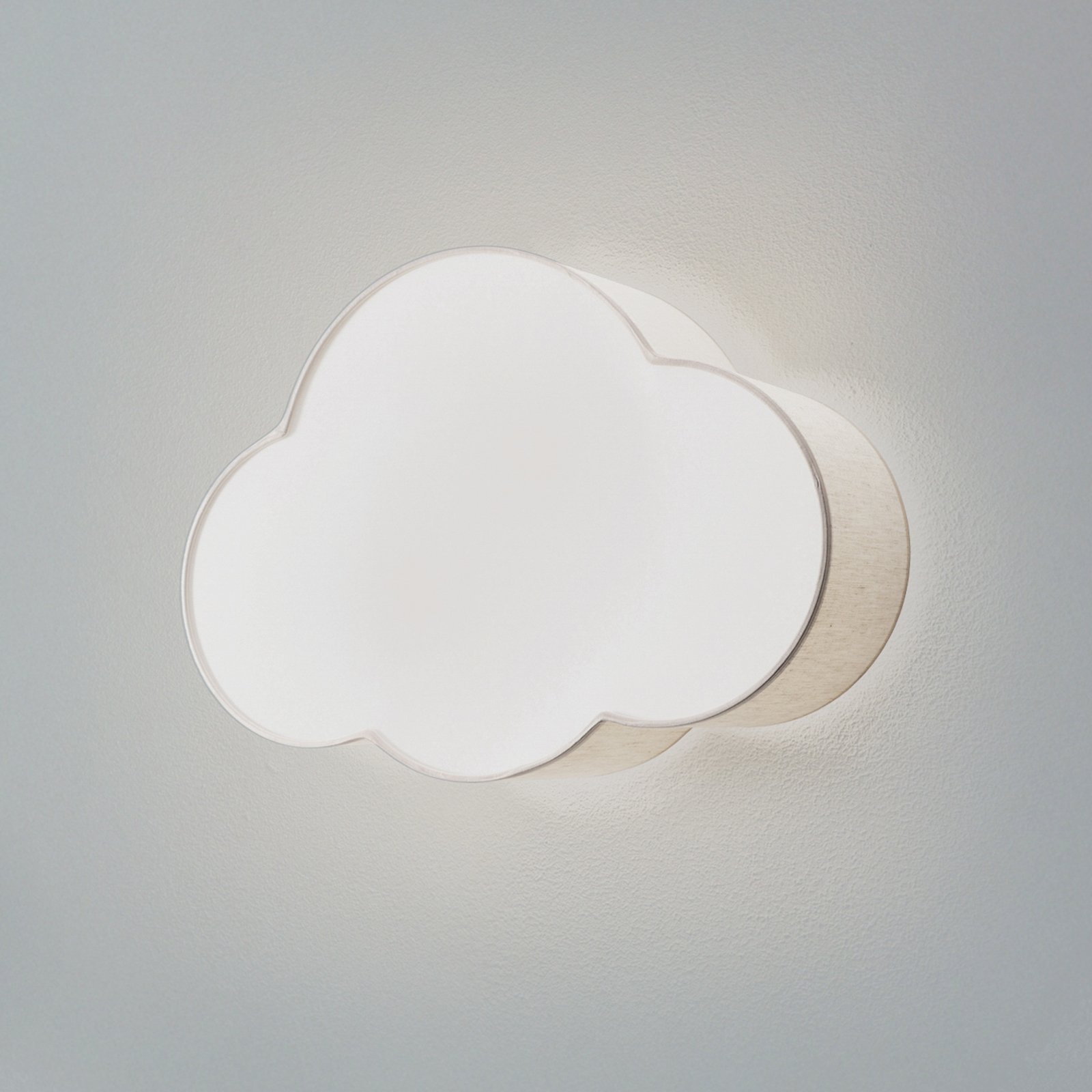 Væglampe Cloud, beige, 43 cm bred, tekstil, sky, E27
