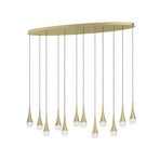 Stars of Light LED-riippuvalaisin TARANCON, messinki, 148 cm, 12-lamppuinen