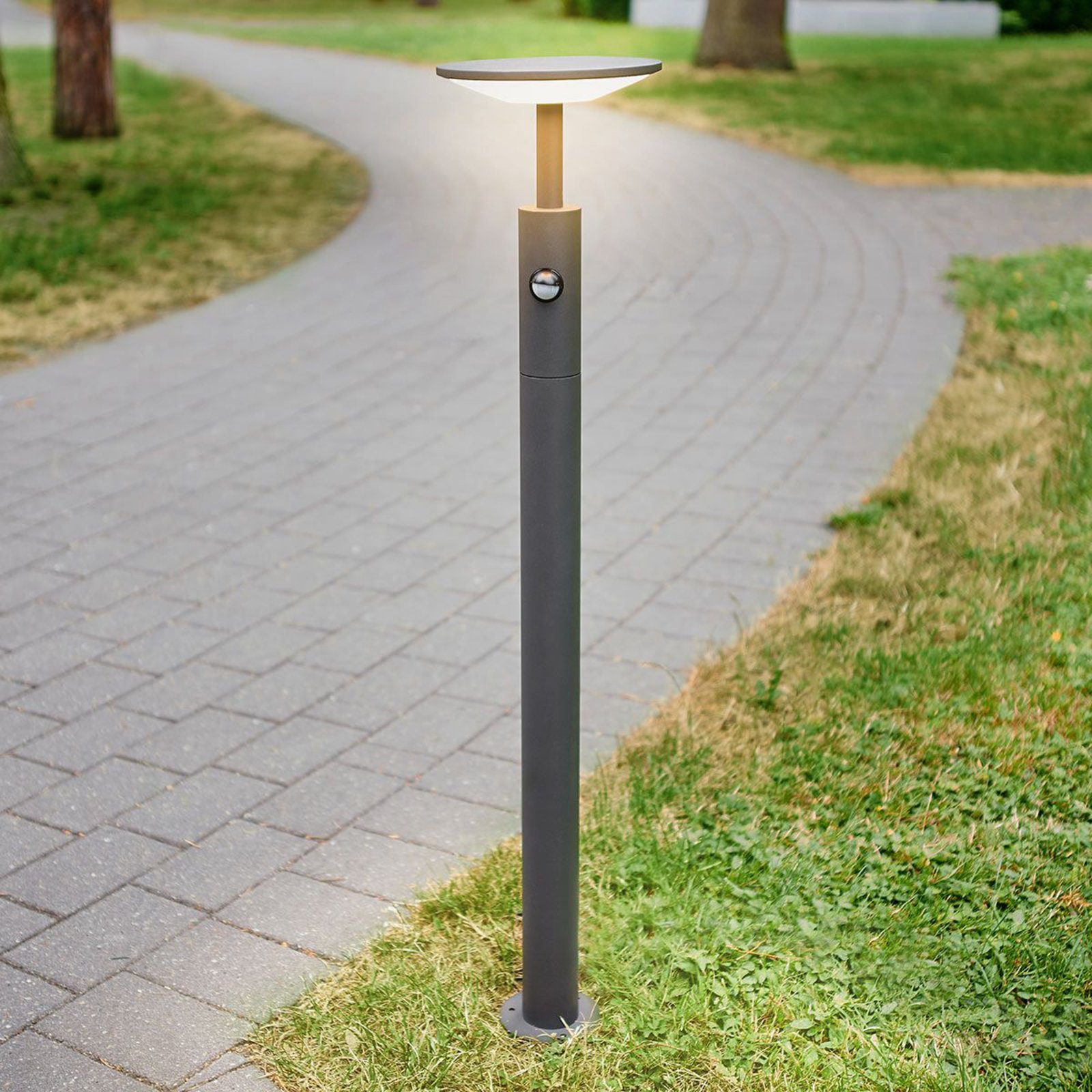 Fenia Lampe de Jardin w/Sensor Anthracite/Opal - Lucande
