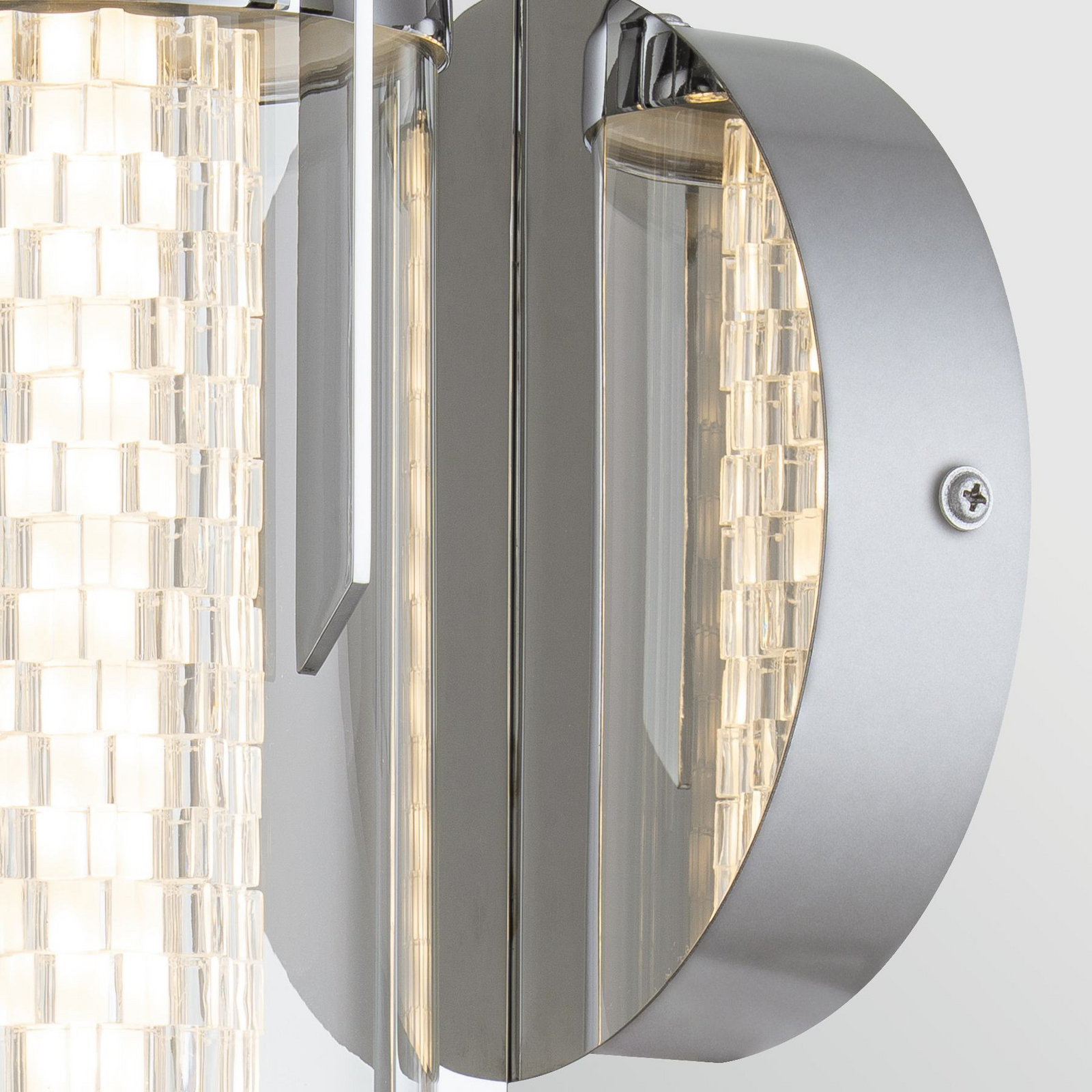 LED-vegglampe ESPADA, polert krom, Ø 16 cm, metall IP44 LED-vegglampe ESPADA, polert krom, Ø 16 cm, metall IP44