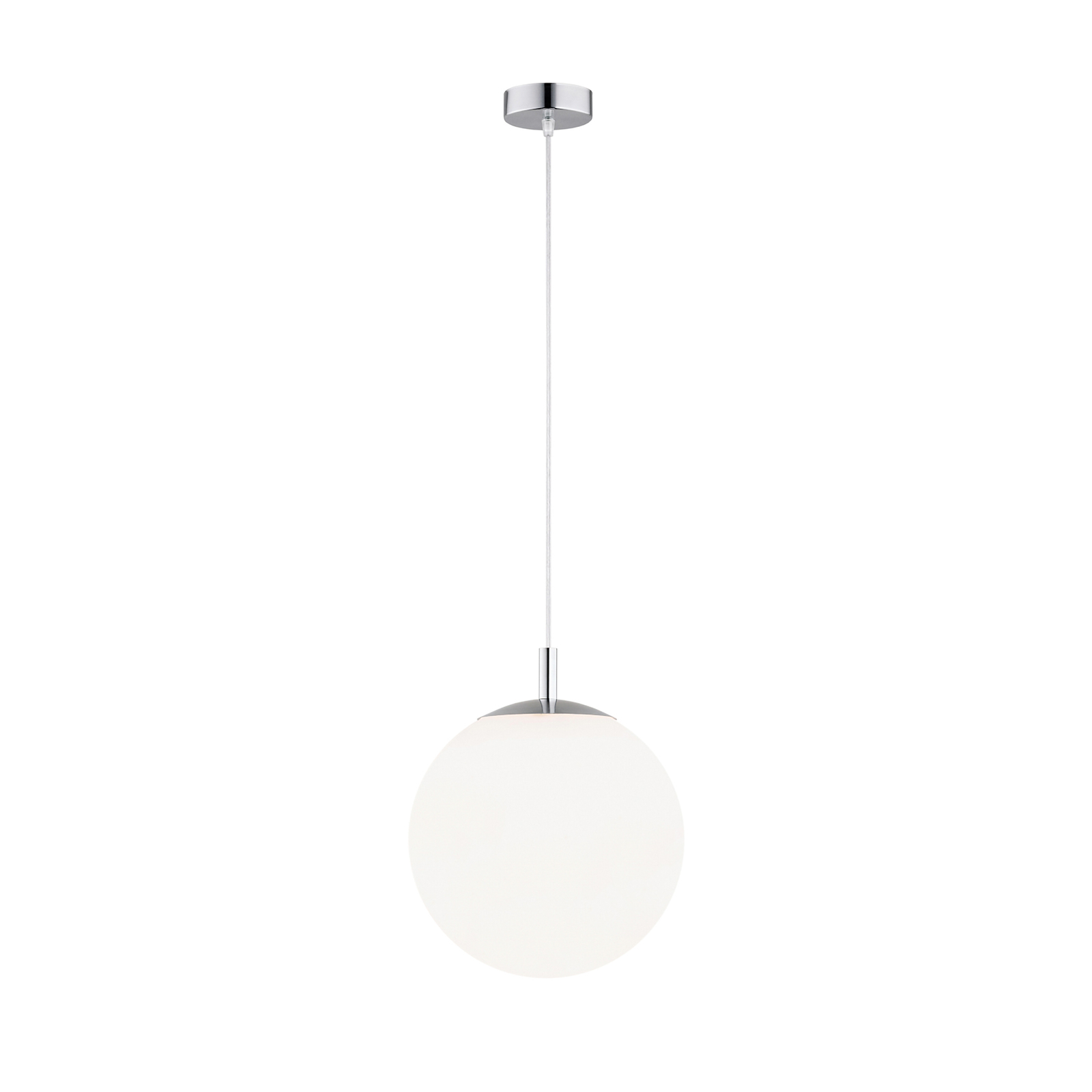 Bernike hanglamp, wit/chroom, glas, Ø 30 cm