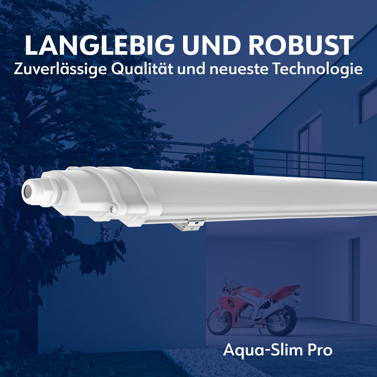 Aquaslim LED wraparound light, length 127 cm, IP65, plastic