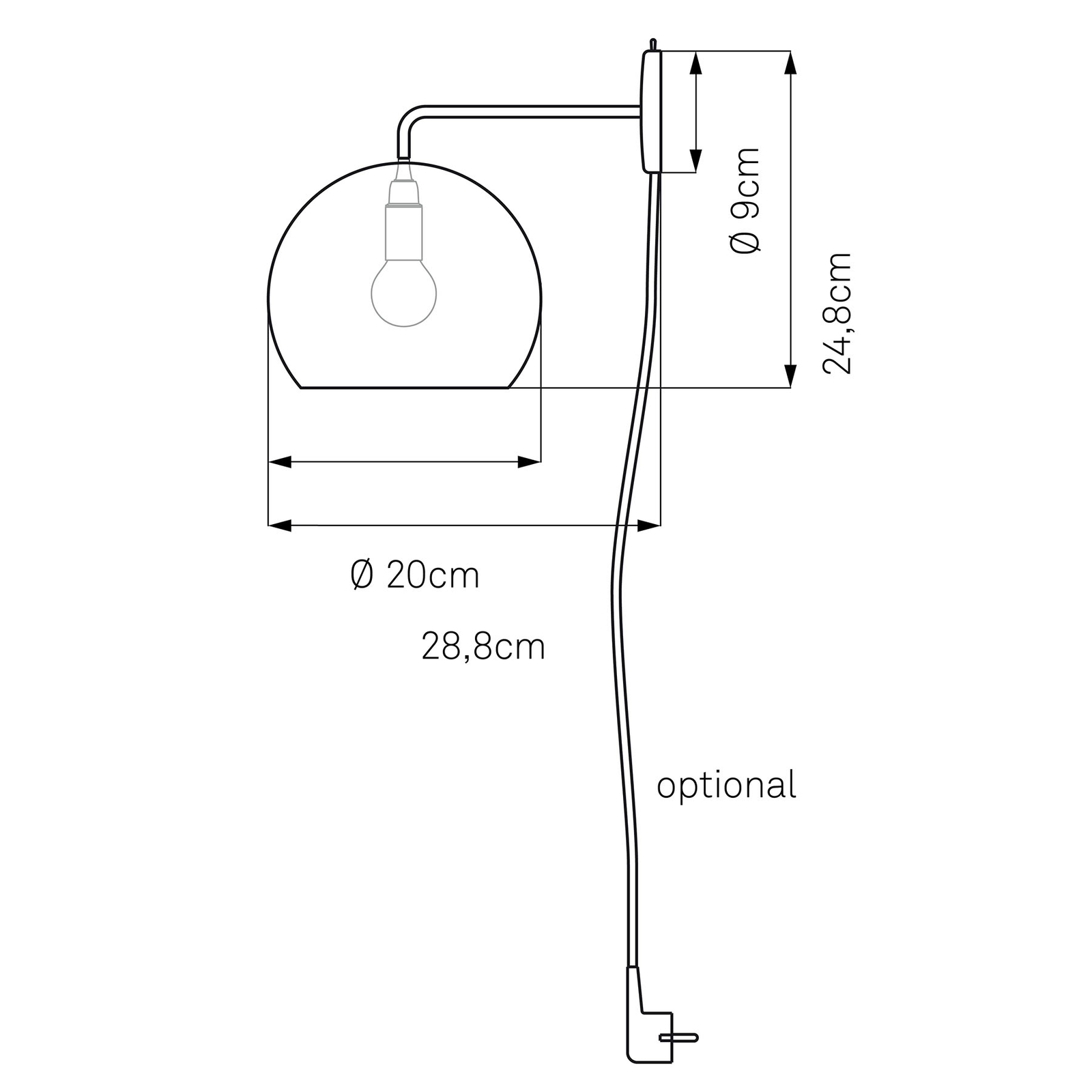 Nyta Tilt Globe Wall Wandlampe mit Stecker