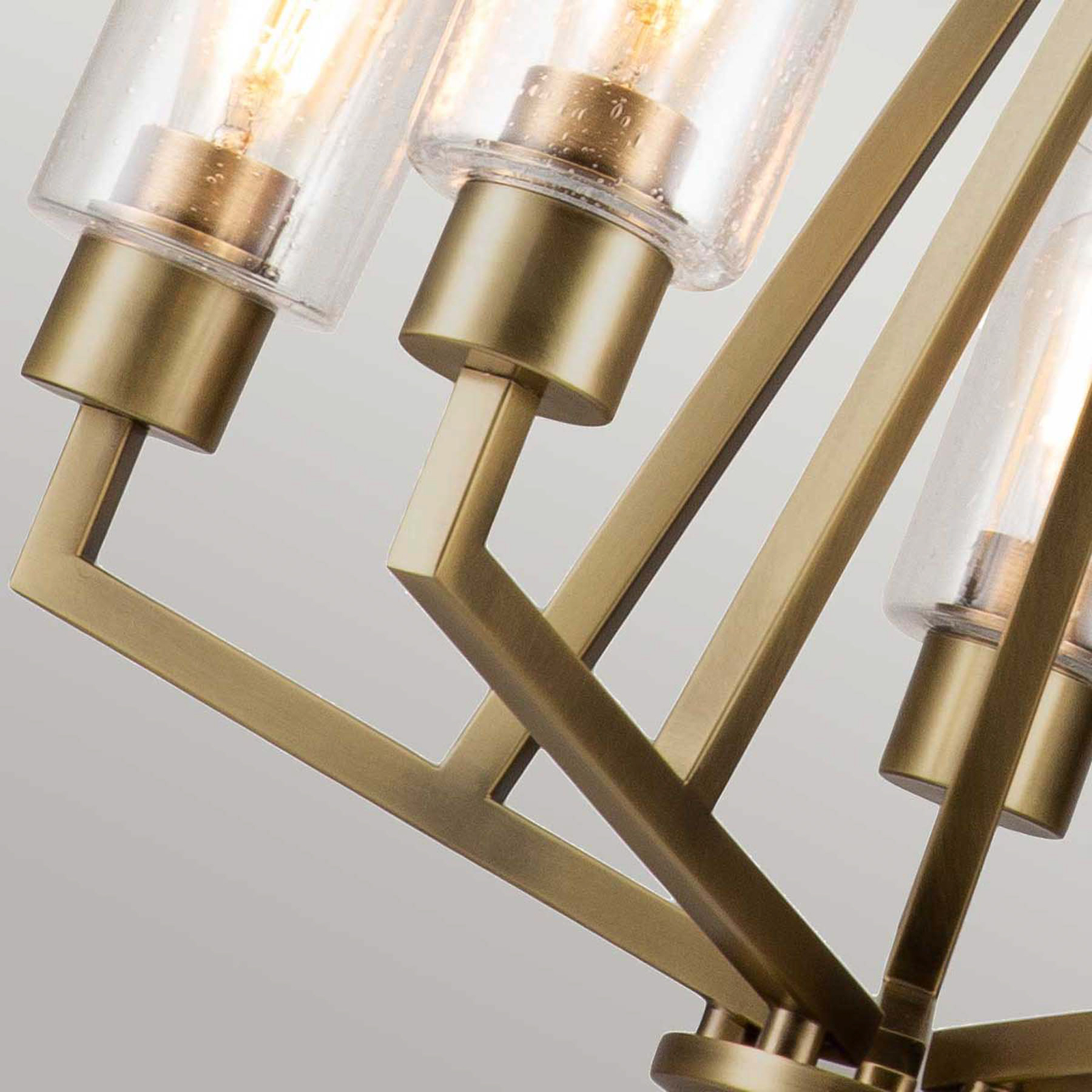 Deryn pendant light, 5-bulb, brass