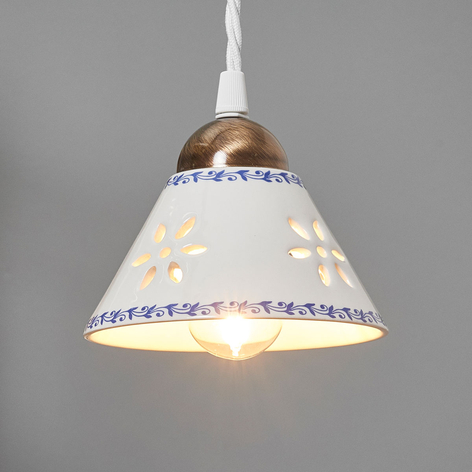 Lampada a sospensione NONNA di ceramica bianca