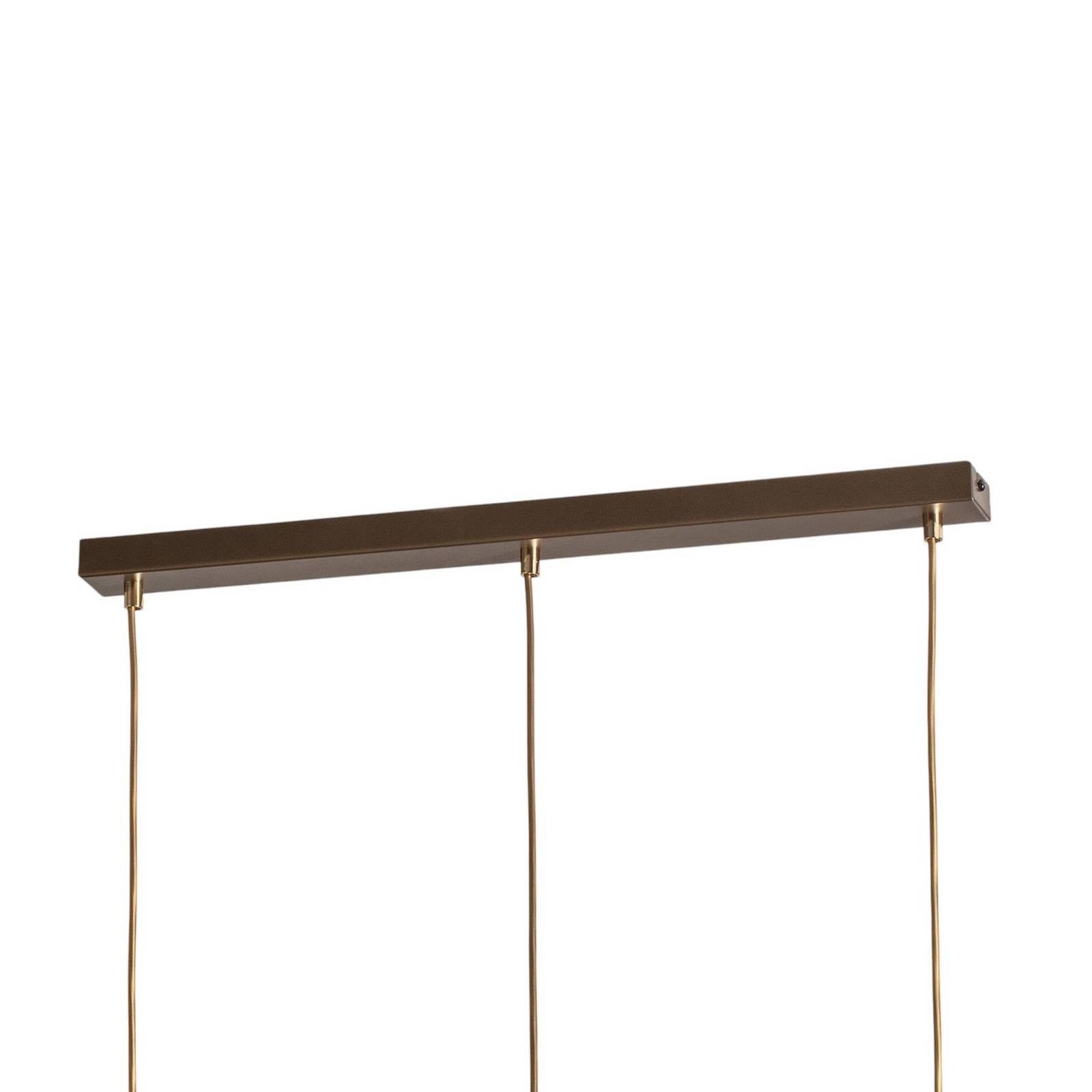 Lampa wisząca Noak 3-punktowa, długa, tytanowo-złoty/złoty, stal