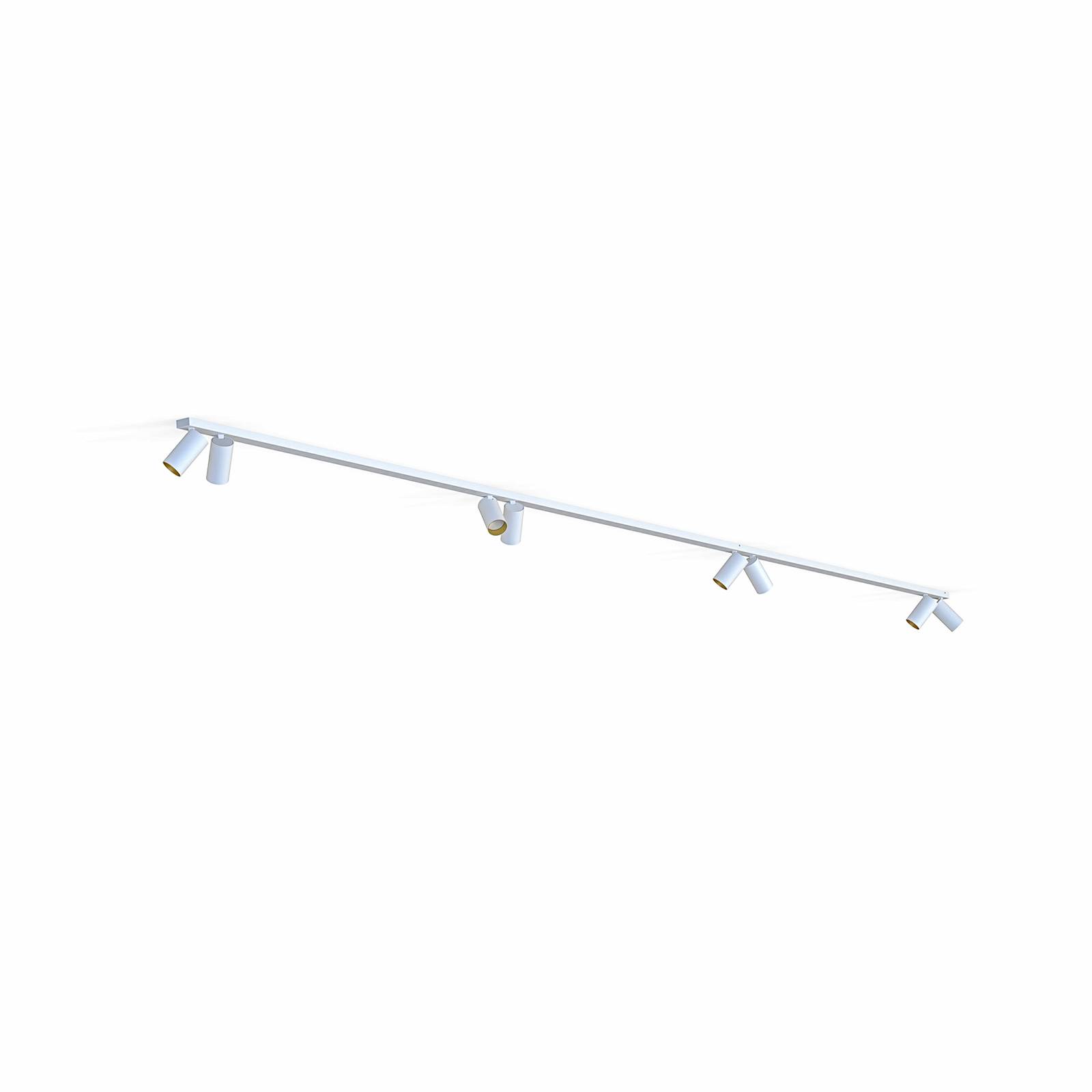 Euluna Spot plafond Mono VIII blanc/doré 8 lampes 2x200cm