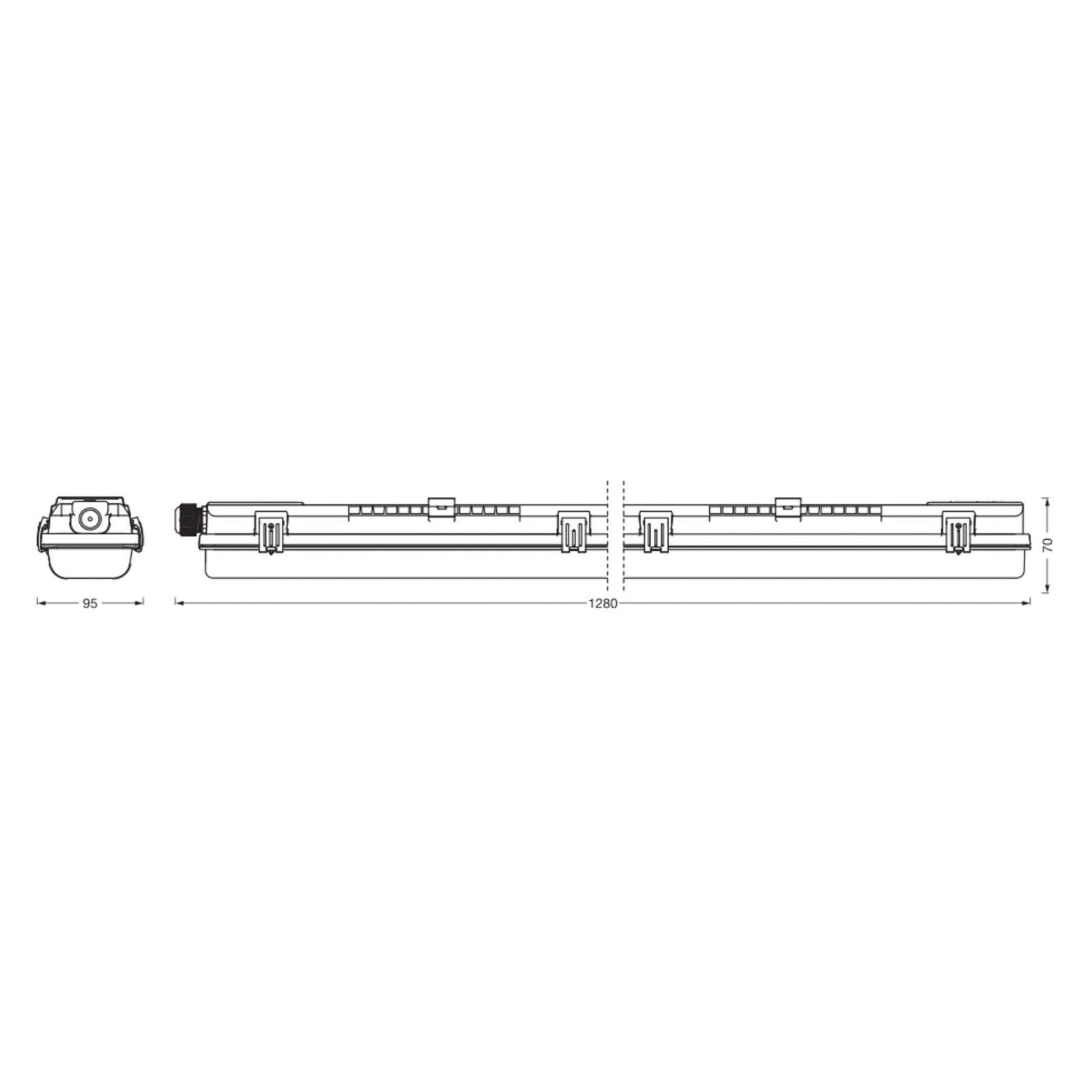 LEDVANCE Feuchtraumleuchte Submarine PCR 120 G13 T8 2x13,5W