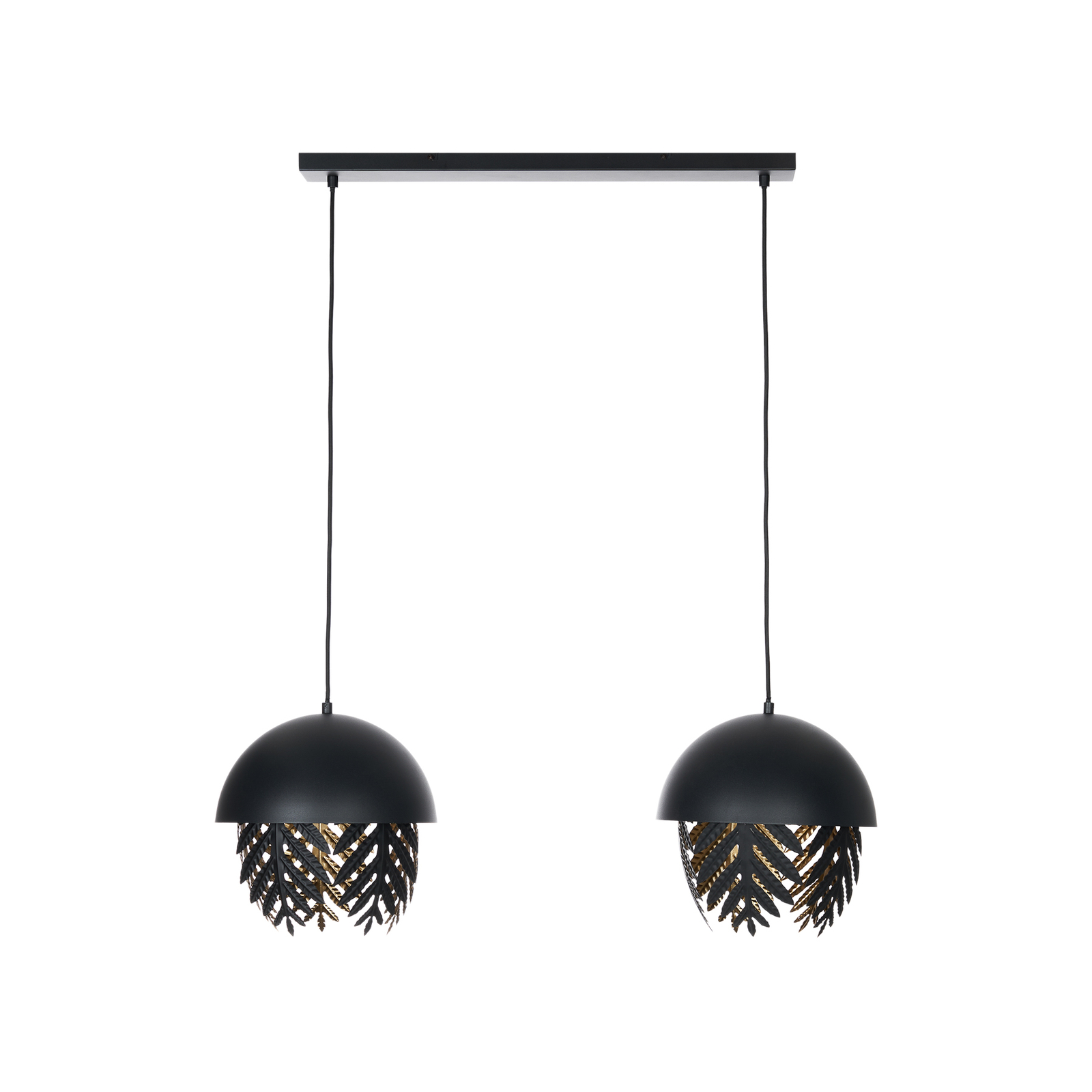 Lucande Aparas hanglamp, bladlook, 2-lamps versie