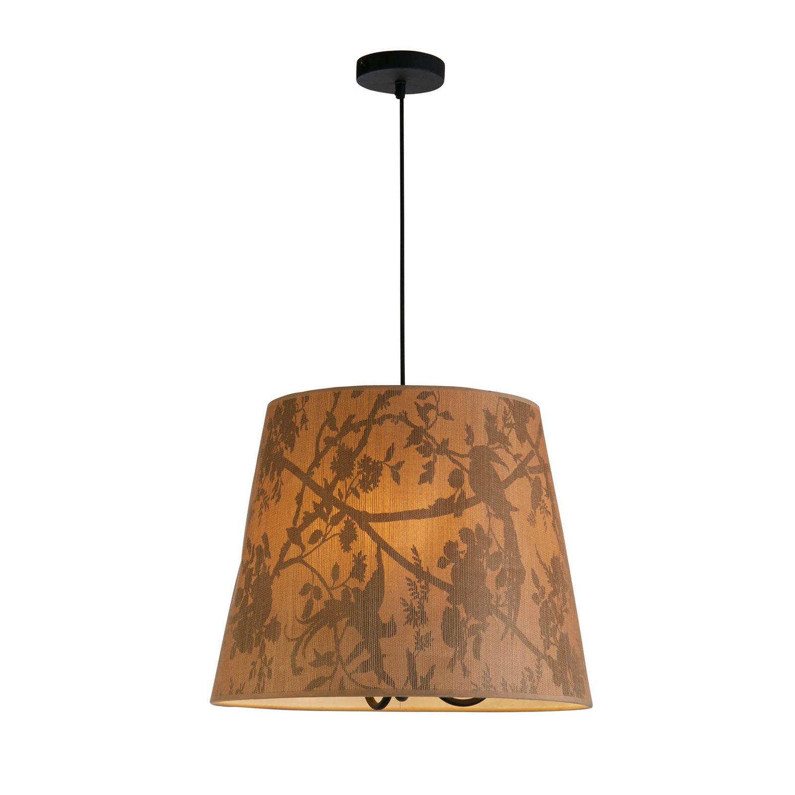 Isla pendant light, Ø 45 cm, brown, beige, bamboo, steel