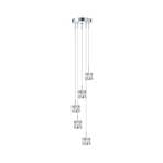 Hanglamp Ice Cube, 5-lamps, chroom, kristalglas