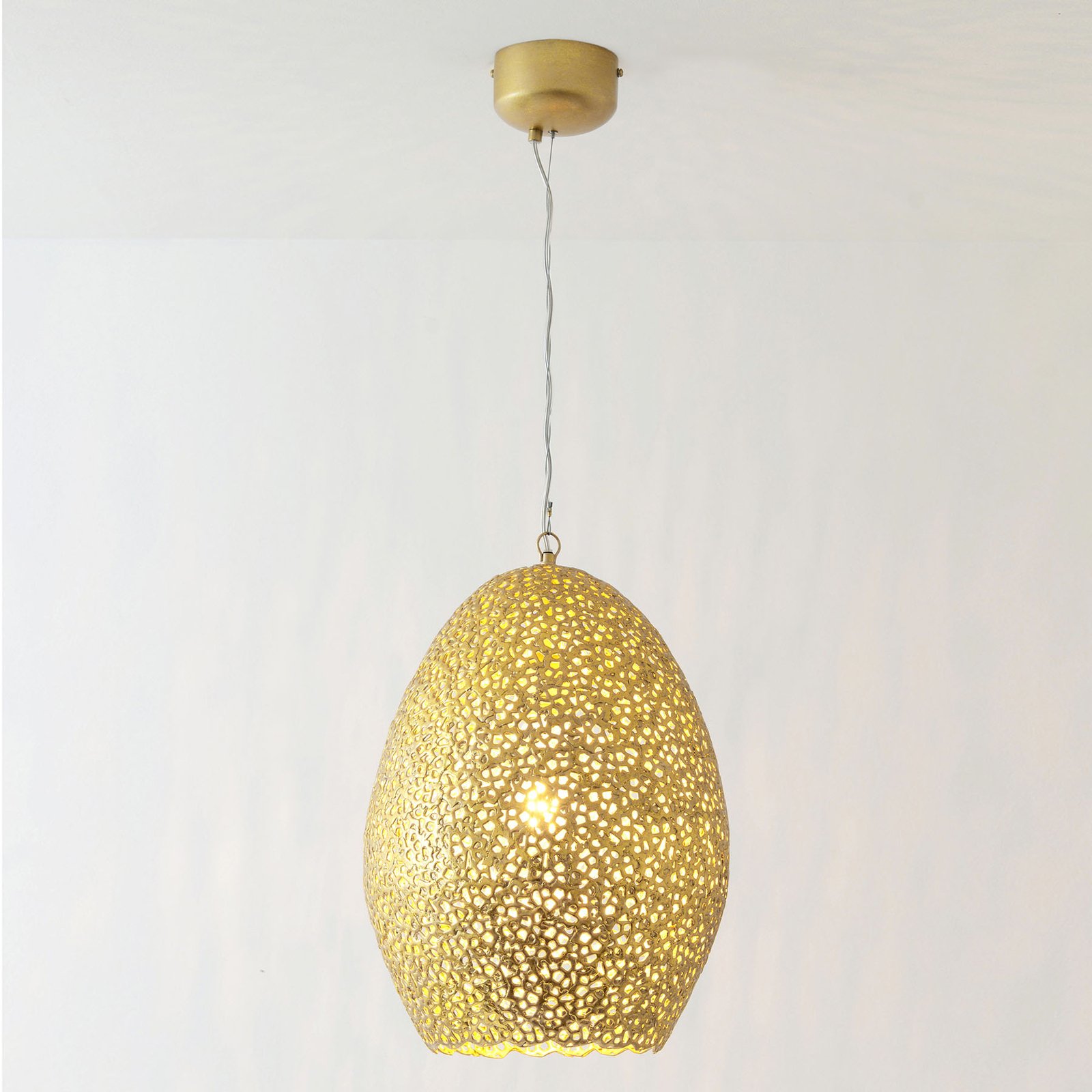 Cavalliere pendant light, gold, Ø 34 cm
