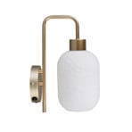 Wandleuchte Emelie, goldfarben/weiß, Metall, Glas, E27