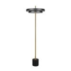 LED vloerlamp Keaton, zwart/goudkleurig, hoogte 138 cm, CCT