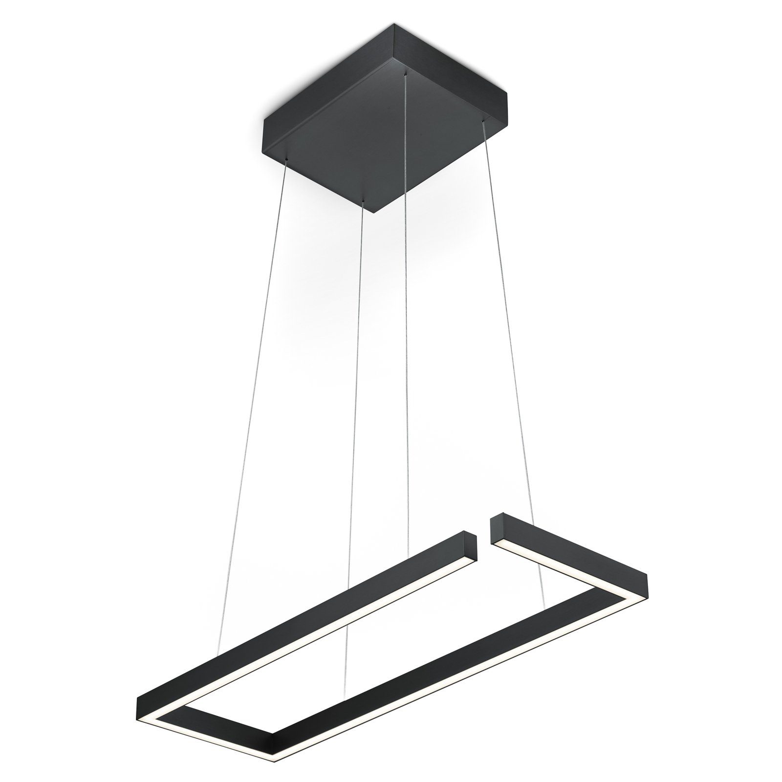 Lámpara colgante LED Marisa-60, negro, 60 x 20cm