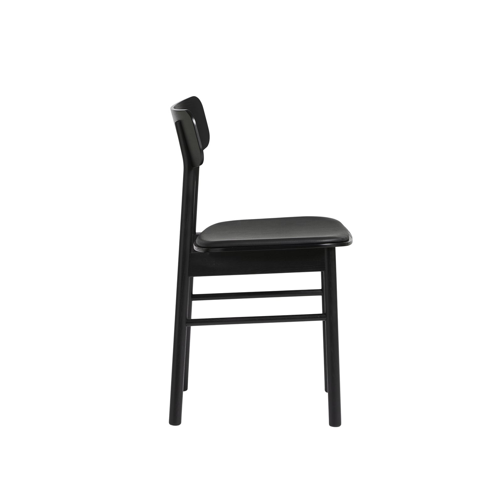 Chaise Soma, noire, cuir, hauteur 79 cm, frêne - Woud Chaise Soma, noire, cuir, hauteur 79 cm, frêne - Woud
