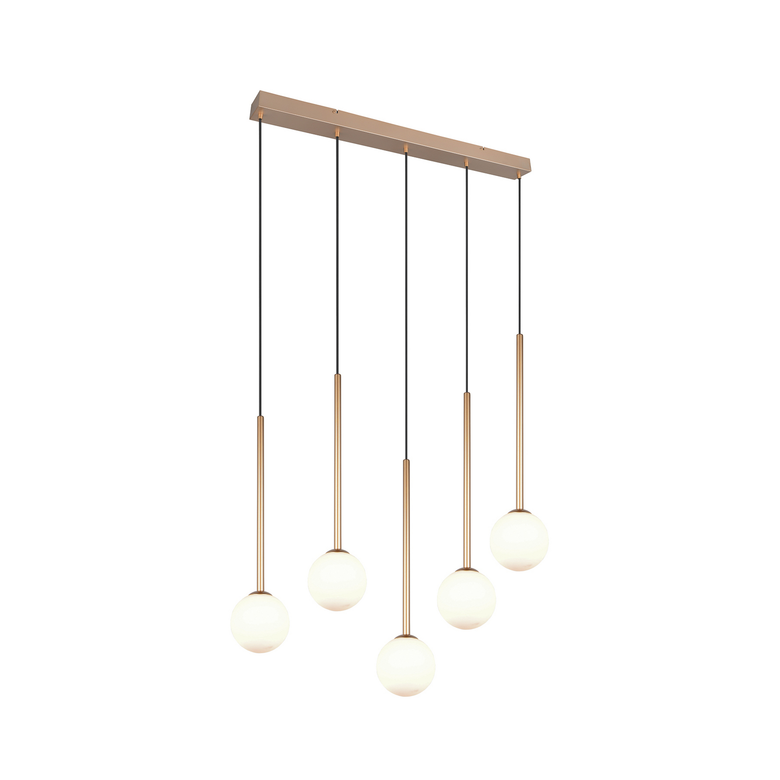 Piekaramā lampa „Firano“, zelta krāsā, garums 107 cm, metāla 5-spuldzes. Piekaramā lampa „Firano“, zelta krāsā, garums 107 cm, metāla 5-spuldzes.