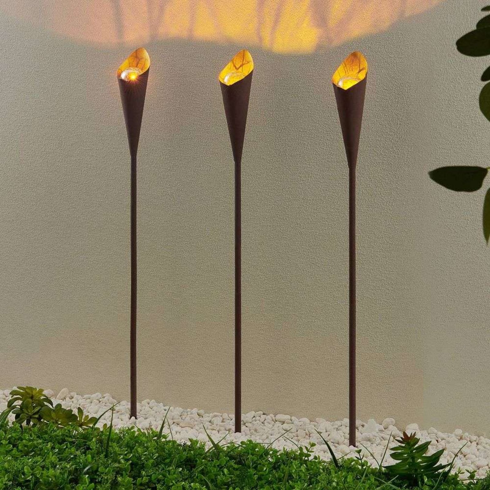 Jalf Solární Článek Lampa s Spike 3 pcs. Rust - Lindby