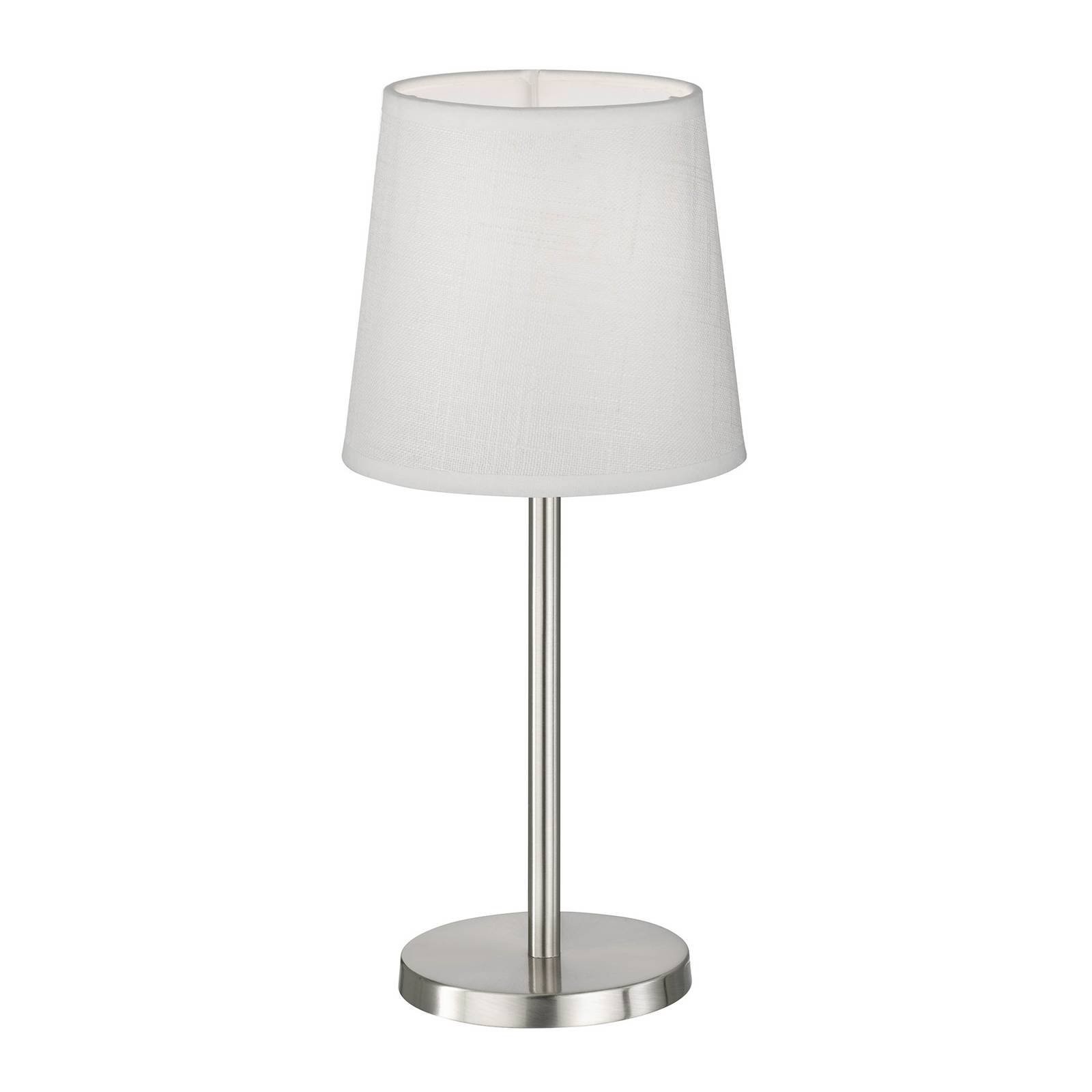 Lampe à poser Eve abat-jour tissu nickel mat/blanc